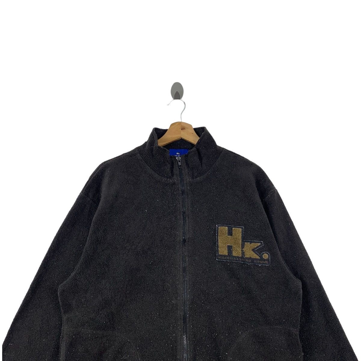 Hiroko Koshino Homme × Vintage Vintage HIROKO KOSHINO Homme Japanese Fleece Zipper Sweater Size US M / EU 48-50 / 2 - 3 Thumbnail