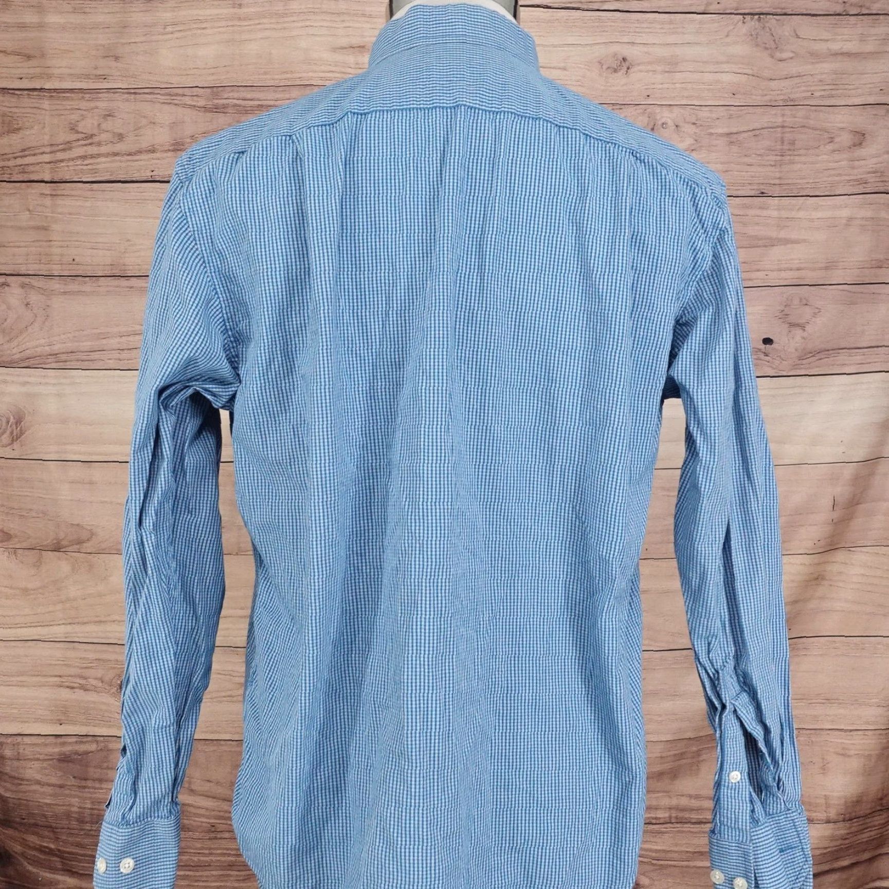 Izod IZOD Shirt Mens Medium Blue Check Long Sleeve Button-Down Easy Care Casual Size US M / EU 48-50 / 2 - 5 Thumbnail