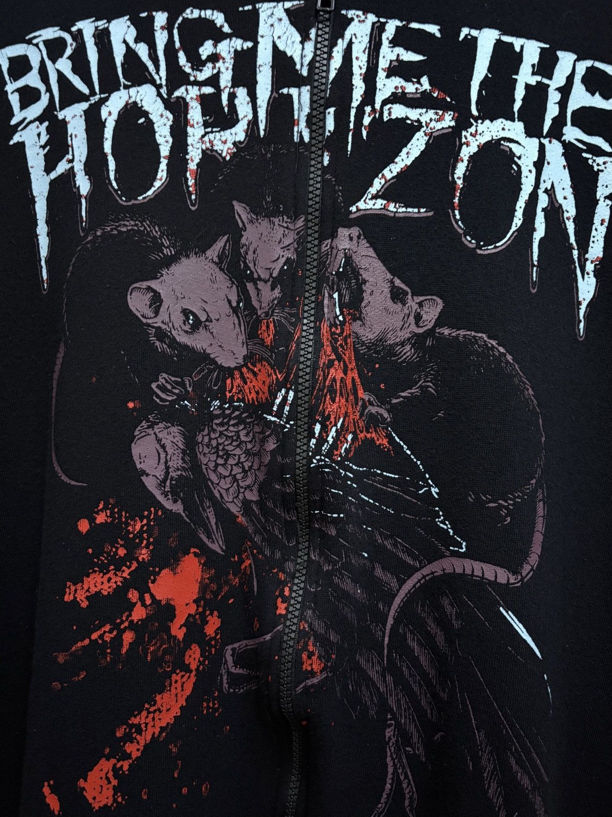 Band Tees Rare ! Bring Me The Horizon / Rats & Crow Violent Hoodie Size US XL / EU 56 / 4 - 4 Thumbnail