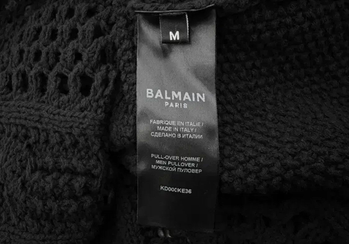 Balmain Balmain Mens Destroyed See-Through Cable Knit Size US M / EU 48-50 / 2 - 9 Thumbnail