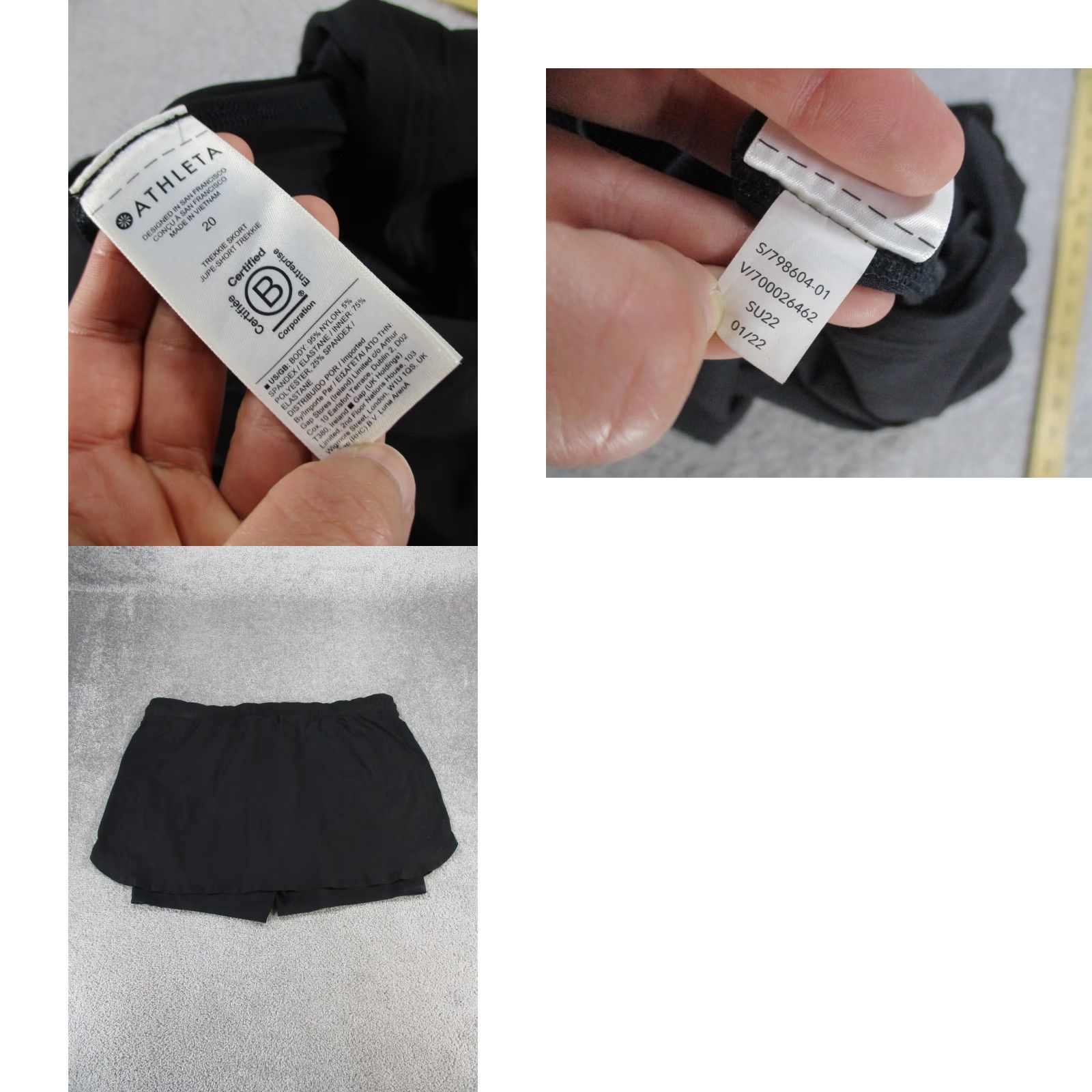 Athleta Athleta Skort 20 Black Nylon Ripstop Solid Athletic Athleisure Outdoor Sports Womens Size ONE SIZE - 8 Thumbnail