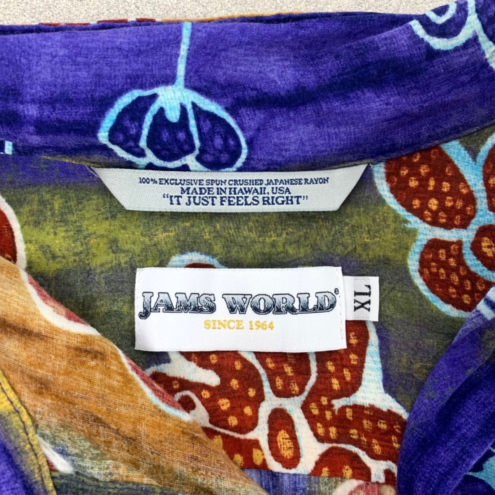 Jams World VINTAGE Jams World Button-Down Shirt Mens XL Purple Yellow Floral Charms Made in Hawaii Size US XL / EU 56 / 4 - 3 Thumbnail