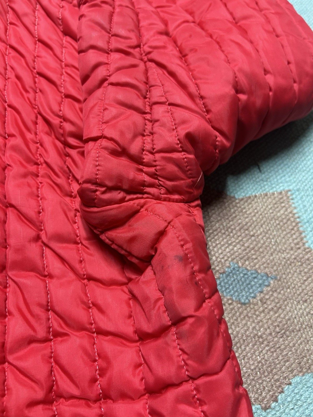 Vintage Vtg 60s quilted bomber jacket waffle knit thermal zip large Size US L / EU 52-54 / 3 - 4 Thumbnail