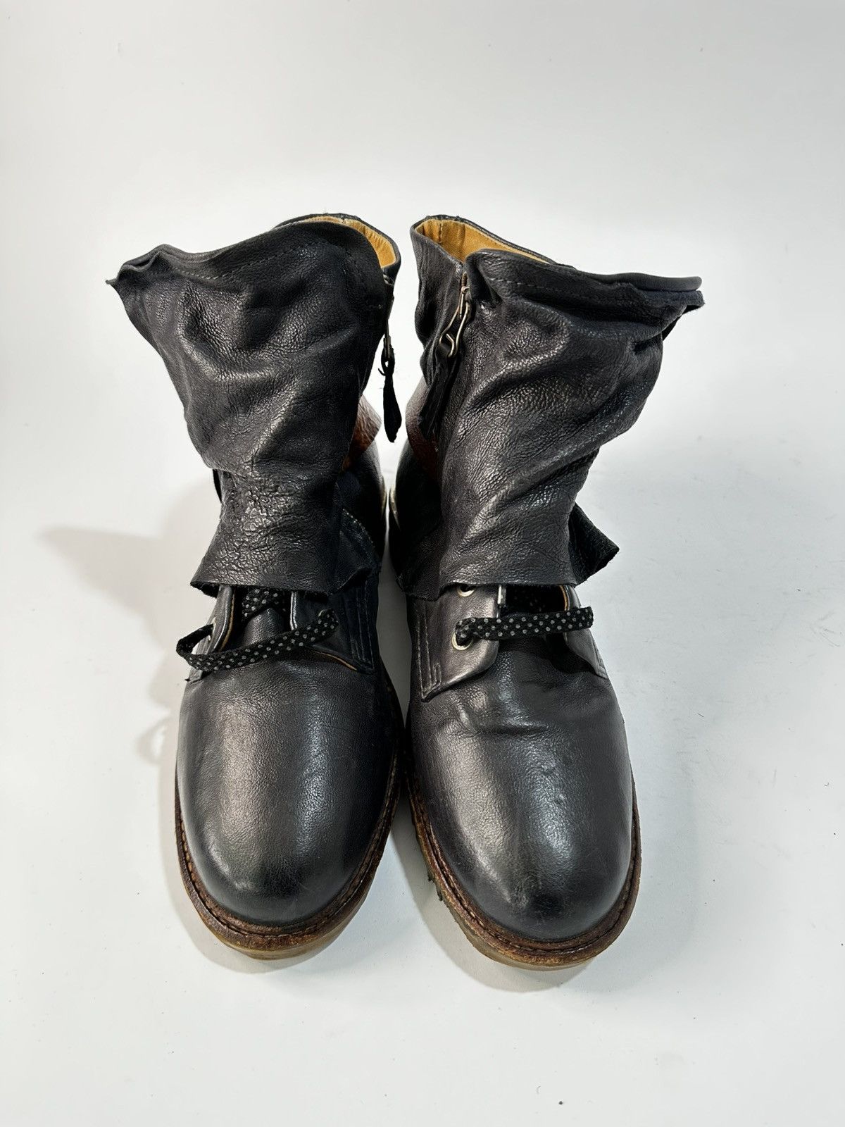 Distressed biker multicolored leather