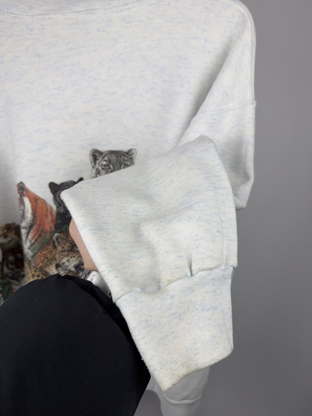 Habitat Vintage 1994 Wildlife Cat Front & Back Print Sweatshirt USA Size US L / EU 52-54 / 3 - 17 Thumbnail
