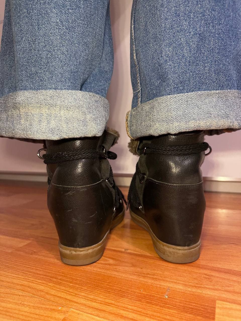 Isabel Marant Isabel Marant Nowles shearling-trimmed leather ankle boots Size US 7 / IT 37 - 6 Thumbnail