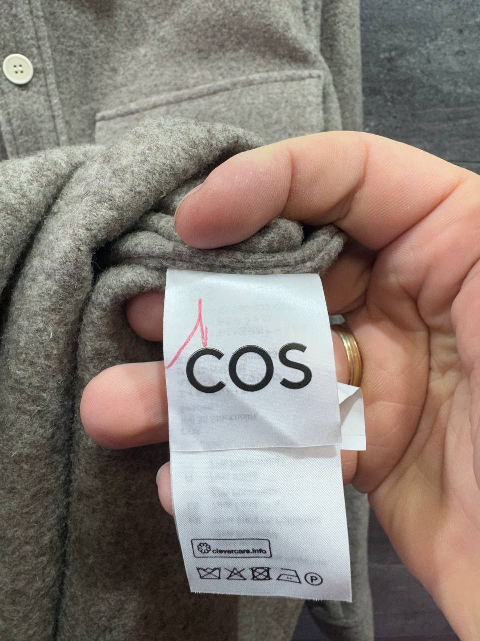 Cos COS RELAXED-FIT WOOL OVERSHIRT DARK BEIGE Size US M / EU 48-50 / 2 - 8 Thumbnail