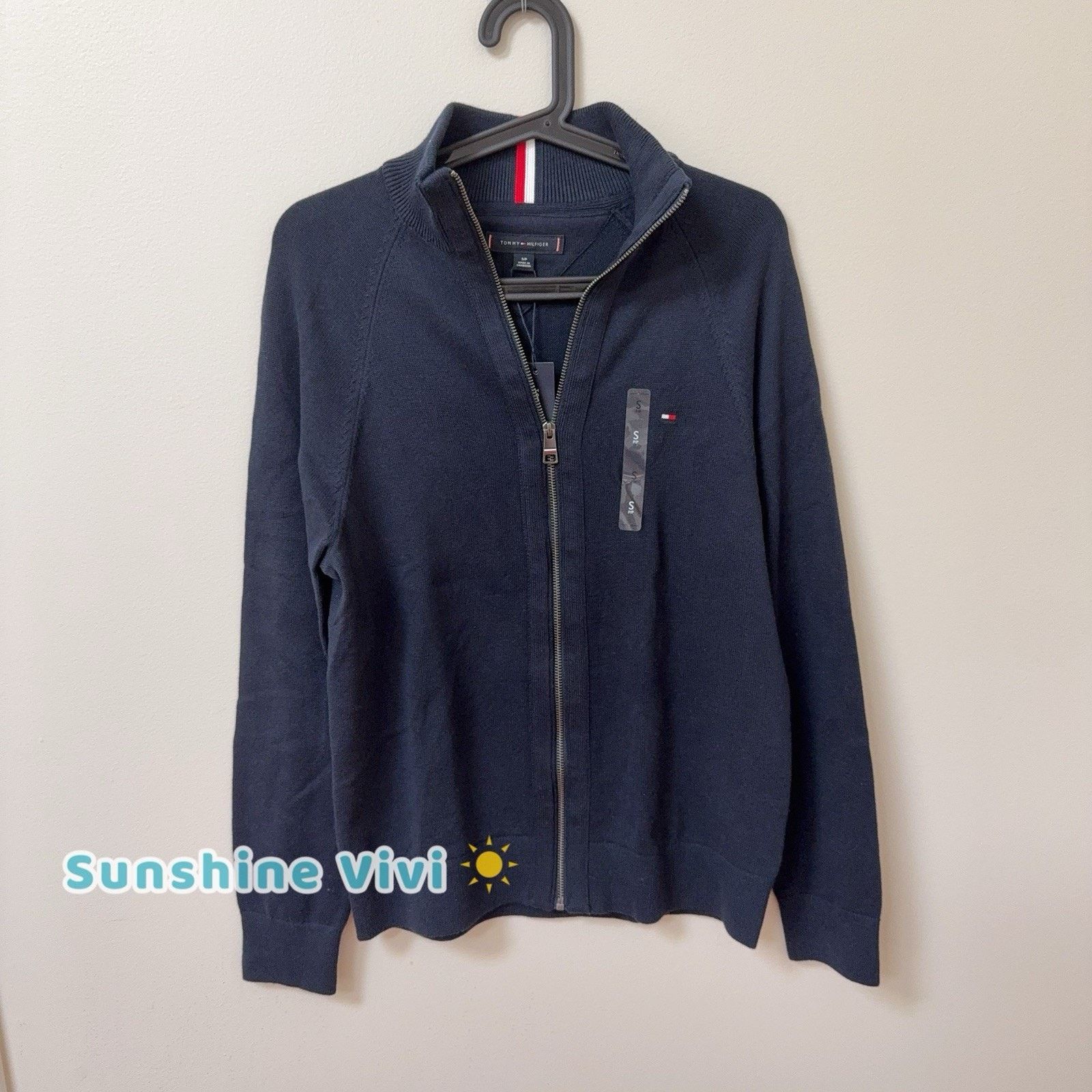 Tommy Hilfiger NWT Tommy Hilfiger Men's Solid Full-Zip Sweater Navy Small Size US S / EU 44-46 / 1 - 1 Thumbnail