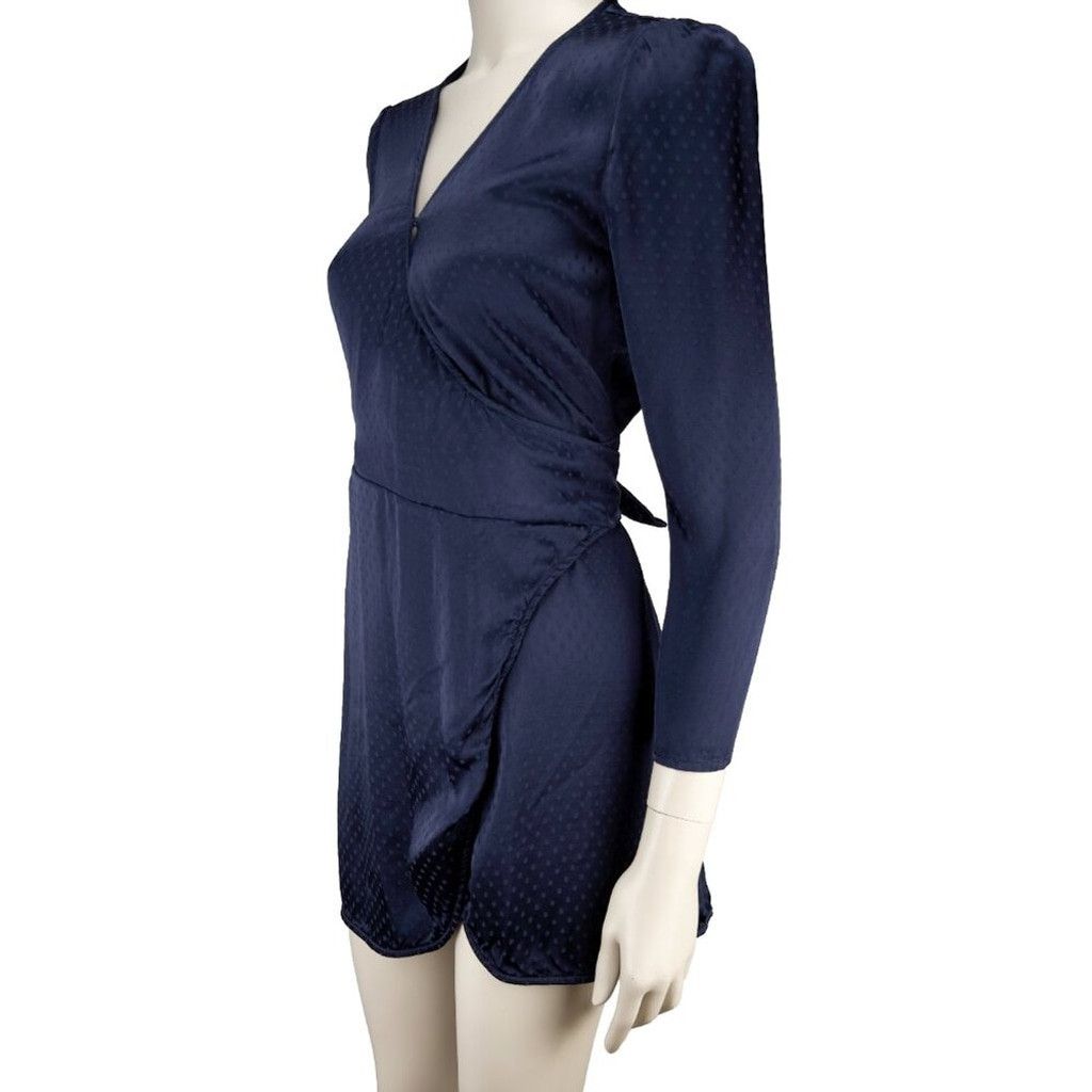 Other WILFRED ARITZIA Callie Satin Wrap Dotted Navy Mini Dress XS Size XS / US 0-2 / IT 36-38 - 5 Thumbnail