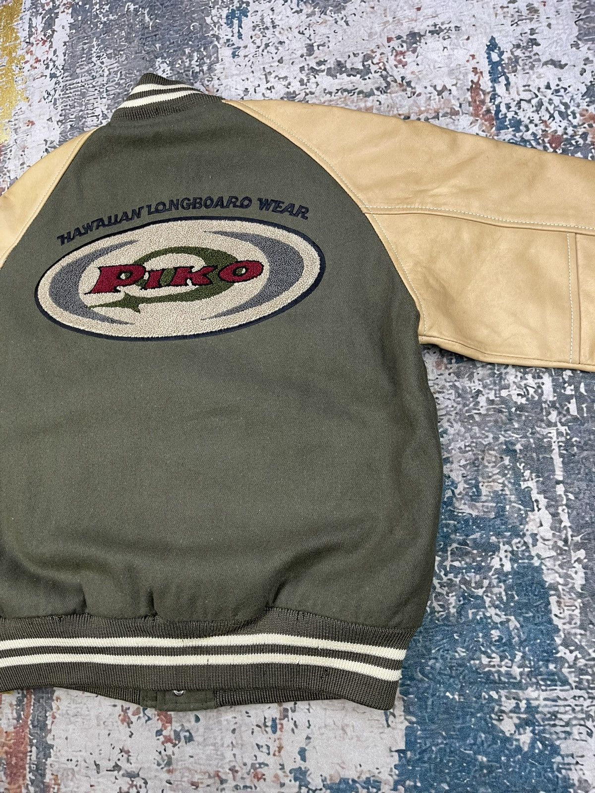Japanese Brand Vintage Piko Hawaiian Leather Wool Varsity Jackets Size US S / EU 44-46 / 1 - 9 Thumbnail
