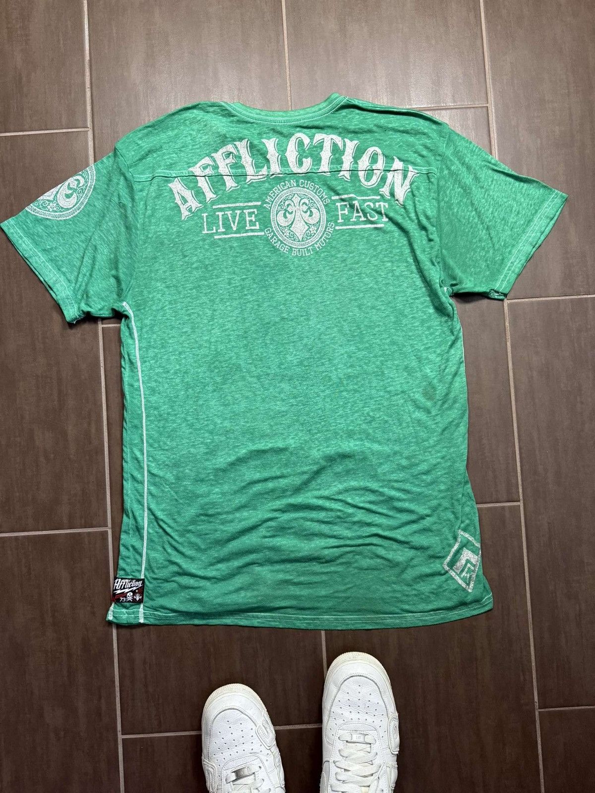 Affliction Vintage Y2K AOP Affliction Grunge Styled Skater Tee Size US XL / EU 56 / 4 - 3 Thumbnail
