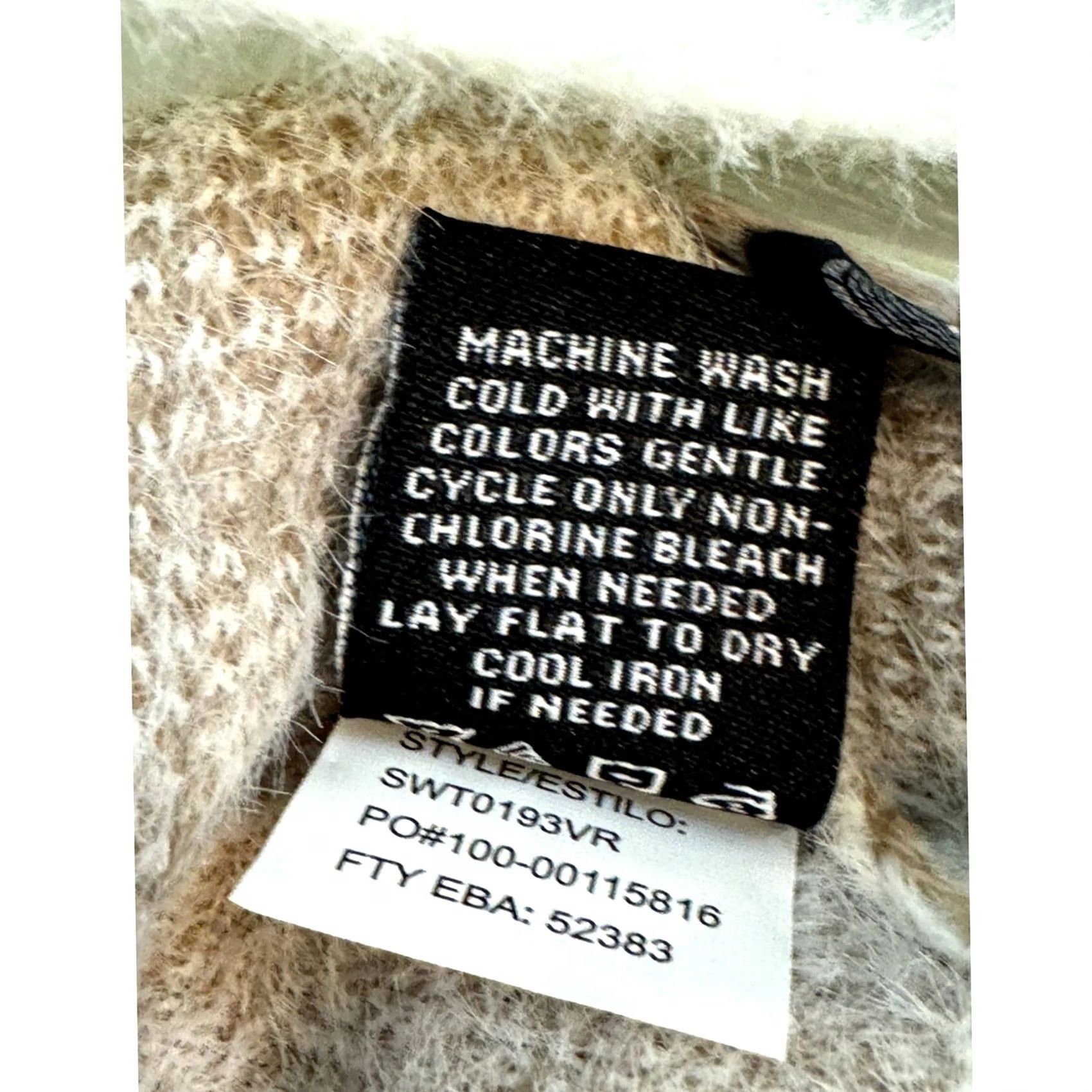 Vintage Violets & Roses Cardigan Sweater Women's XL Tan Brown Knit Open Front W 50 Beige Raglan Sleeve Size XL / US 12-14 / IT 48-50 - 4 Thumbnail