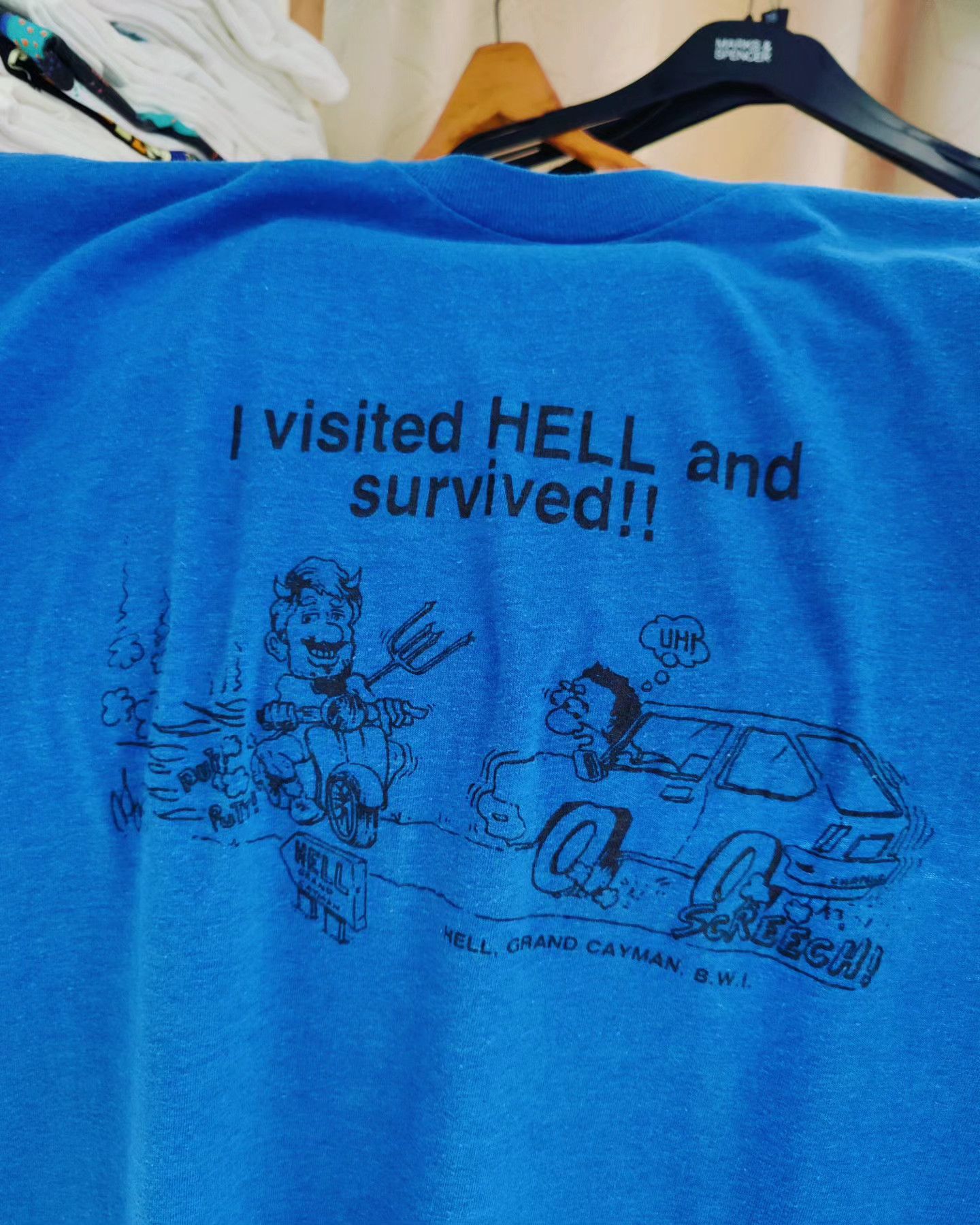 Vintage vintage 80s Funny Tee - I visited HELL and survived‼️ Size US L / EU 52-54 / 3 - 2 Thumbnail