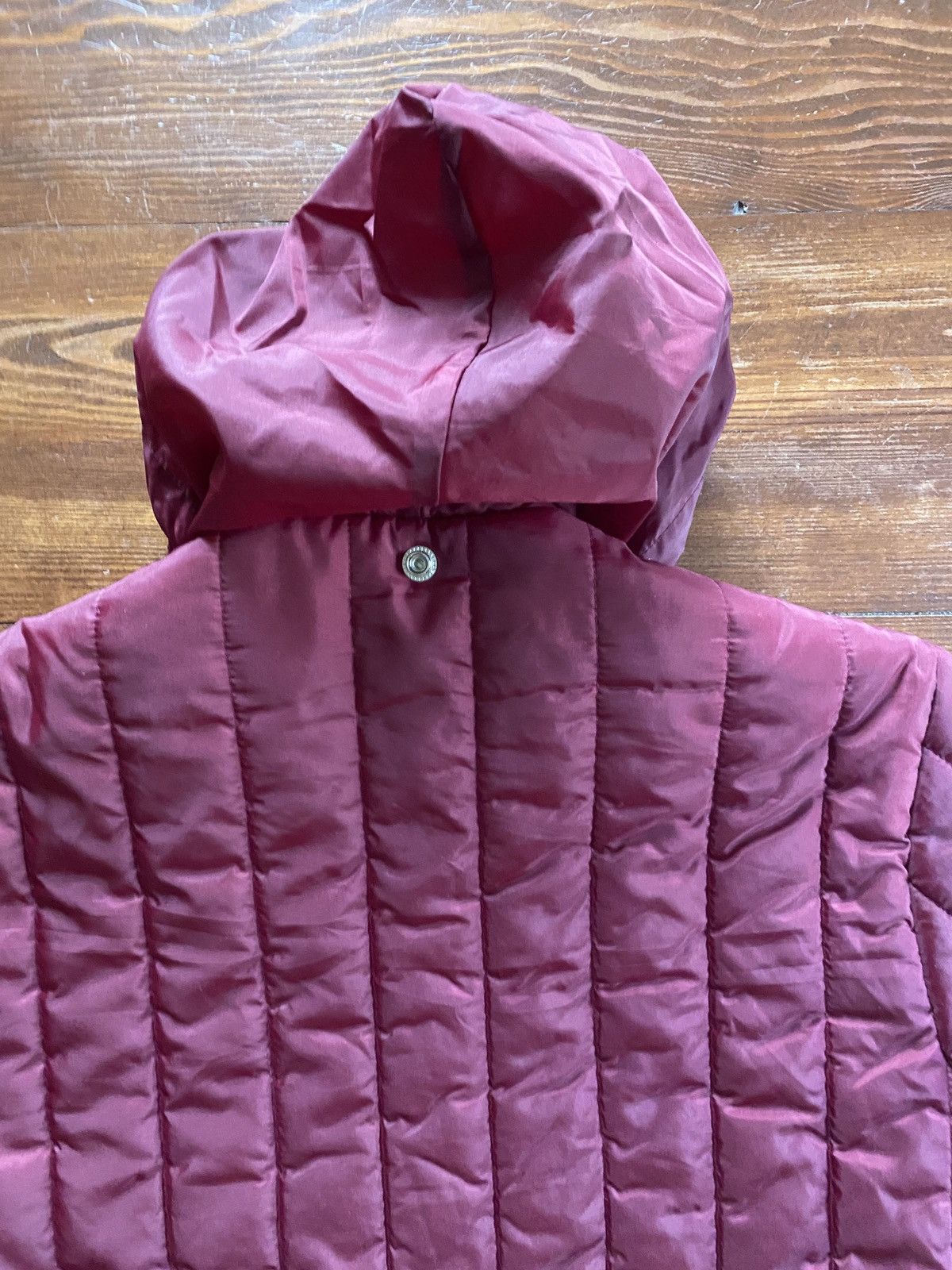 Sears × Vintage Vintage 70’s Sears Vertical Puffer Burgundy Full Zip Jacket Size US S / EU 44-46 / 1 - 18 Thumbnail