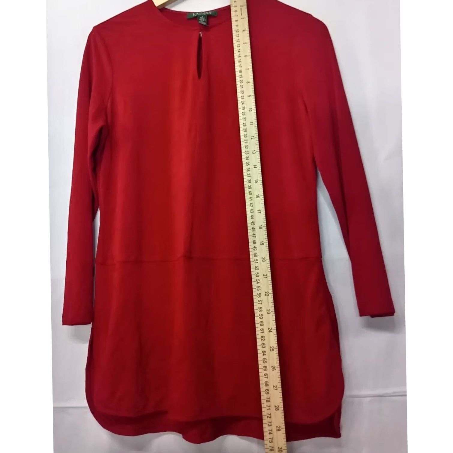 Ralph Lauren Lauren Ralph Lauren Red Knit Top Solid Crew Neck Long Sleeve Blouse Women Size S Size S / US 4 / IT 40 - 6 Thumbnail