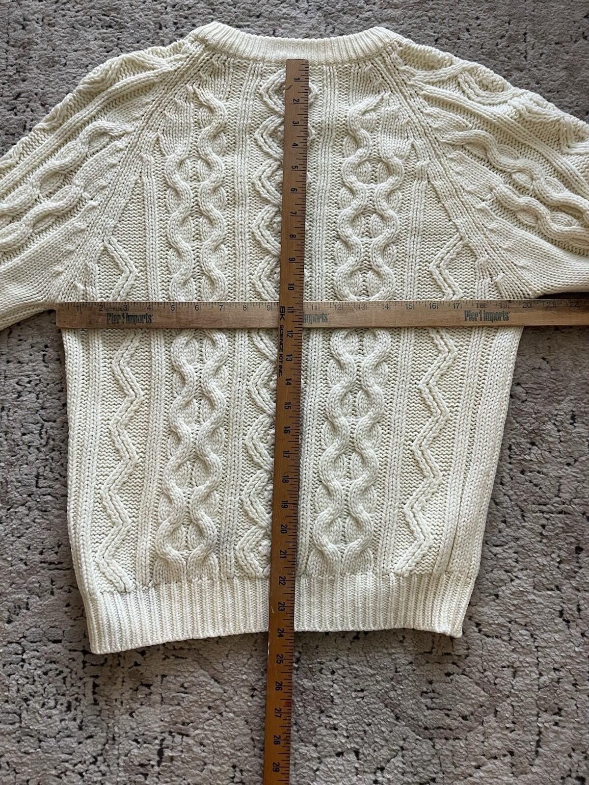 Sears VTG 80s Sears Cable Knit Cream Sweater Men’s Large Size US L / EU 52-54 / 3 - 4 Thumbnail