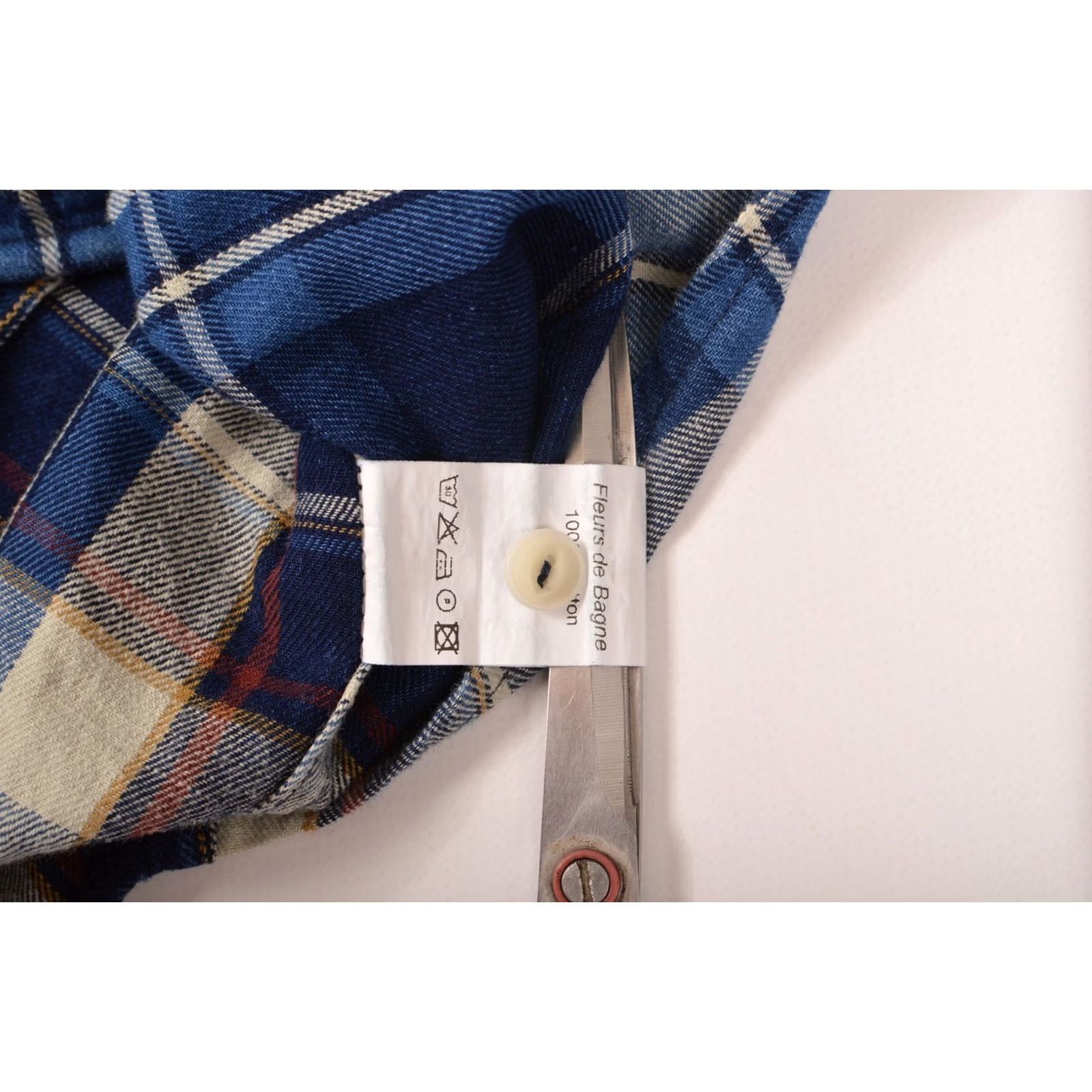 Vintage Fleurs De Bagne Cotton Check Flannel LS Button Shirt 2XL Blue Mens Shirt Size US XXL / EU 58 / 5 - 6 Thumbnail