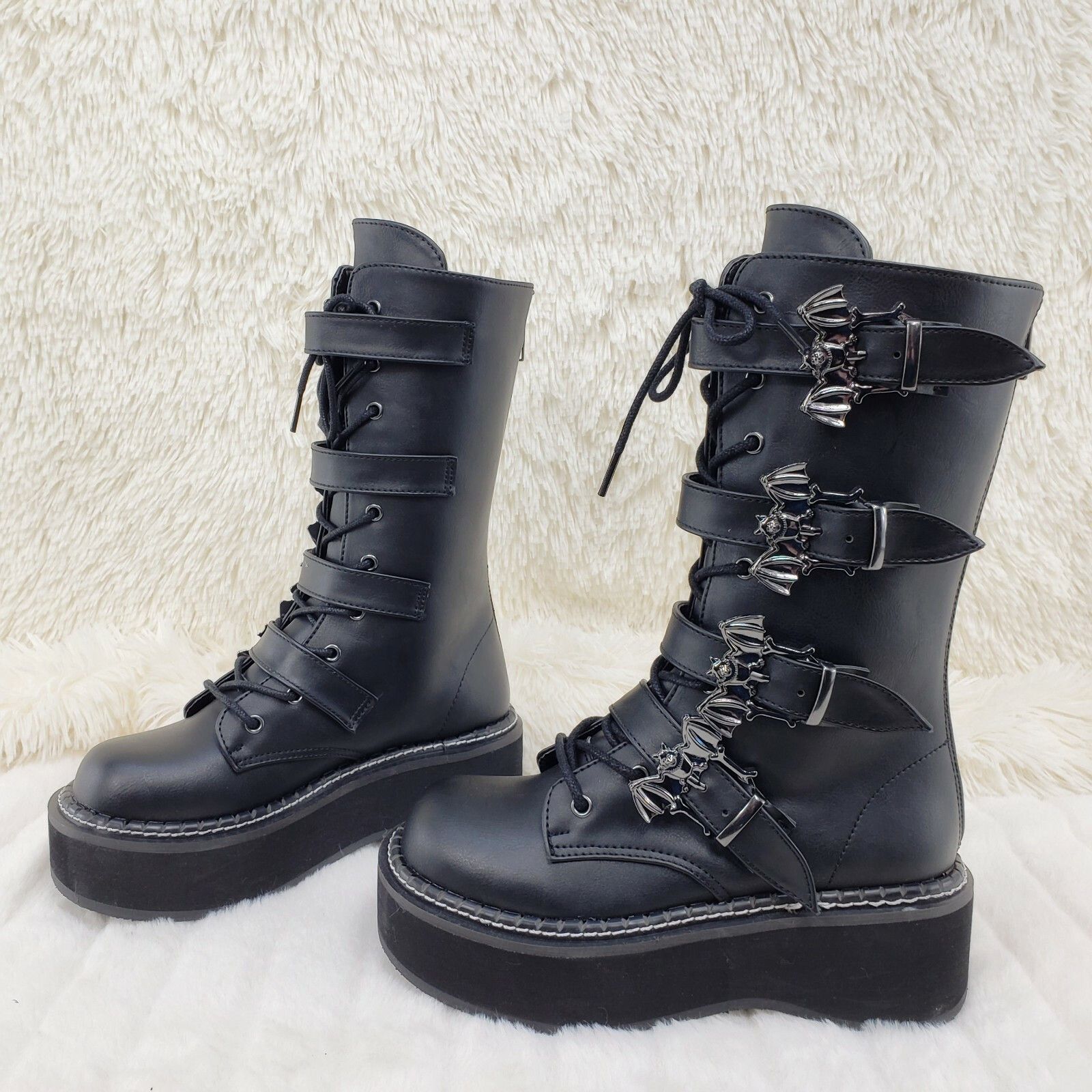 Demonia Cult DEMONIA Emily 322 Black Matte 2" Platform Bat Buckle Combat Size US 6 / IT 36 - 6 Thumbnail