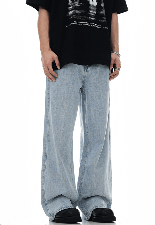 Japanese Brand × Jean Street cleanfit simple versatile loose jeans y2k Size US 32 / EU 48 - 2 Thumbnail