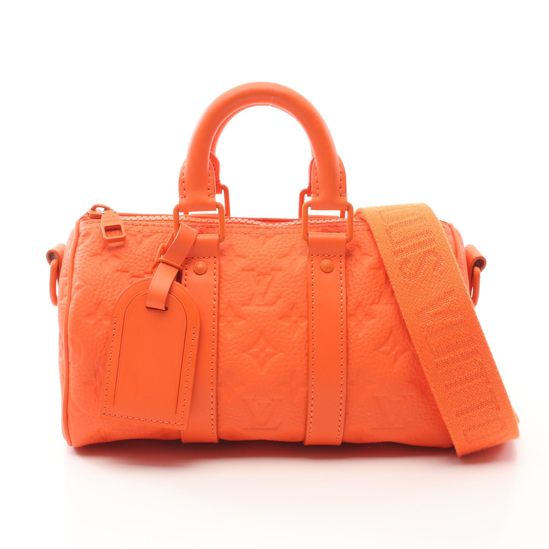 Louis Vuitton Louis Vuitton Keepall 25 Monogram Empreinte Handbag Orange Size ONE SIZE - 1 Thumbnail