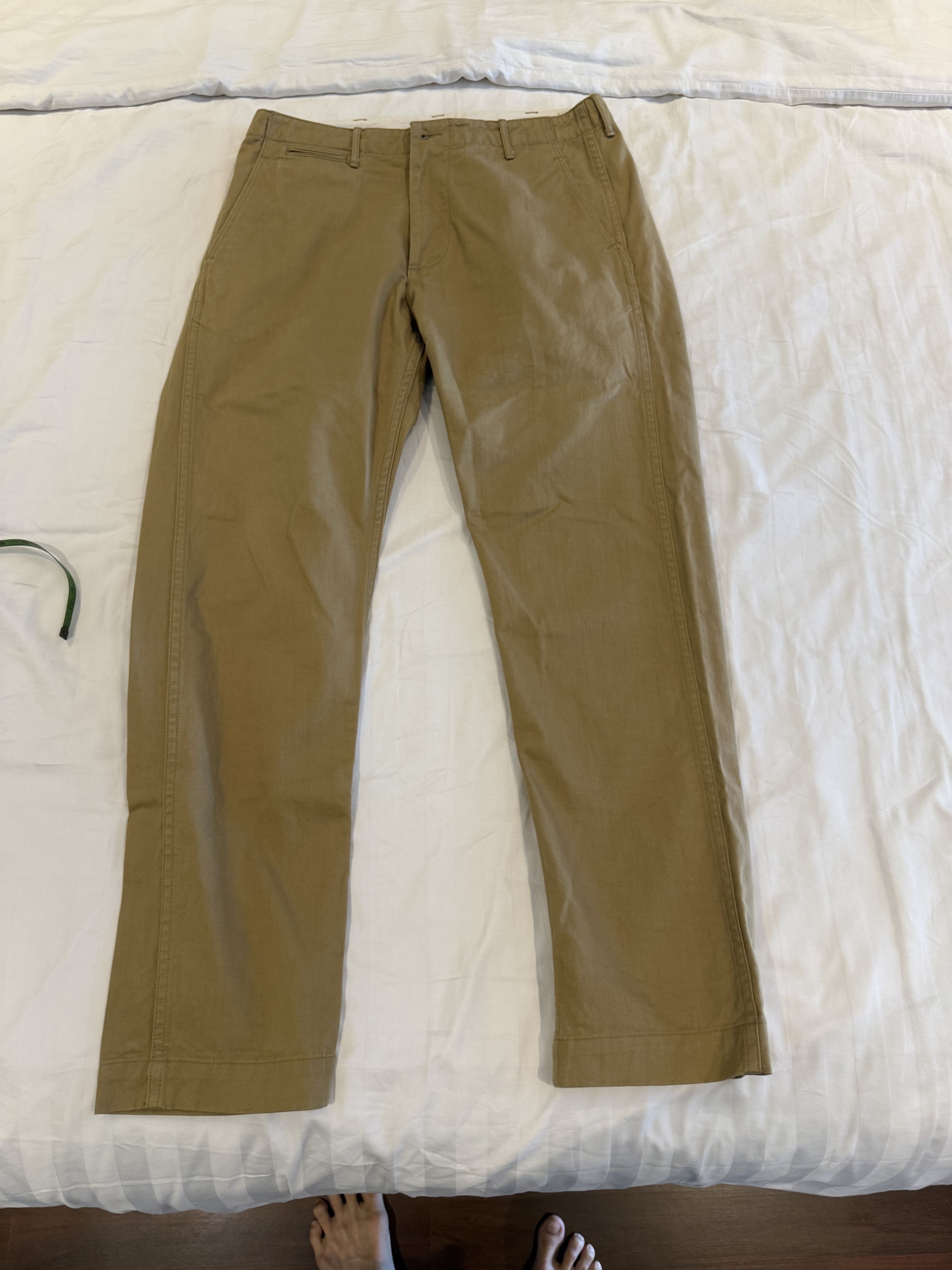 Orslow Slim Fit Army Trousers Khaki Sz 3 / Medium