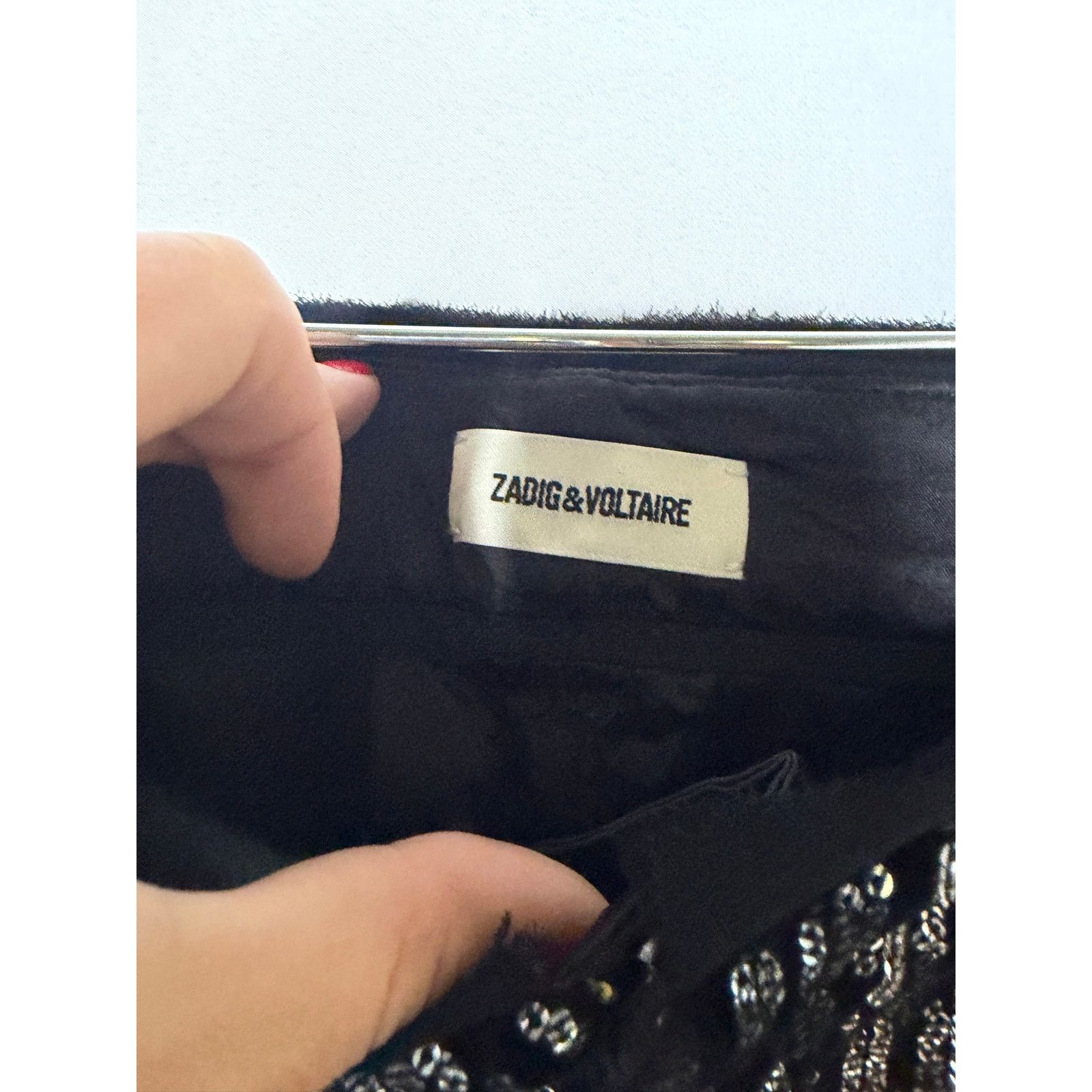 Zadig & Voltaire Zadig & Voltaire Polis Velours black silver sequin pant 42 Size 32" / US 10 / IT 46 - 4 Thumbnail
