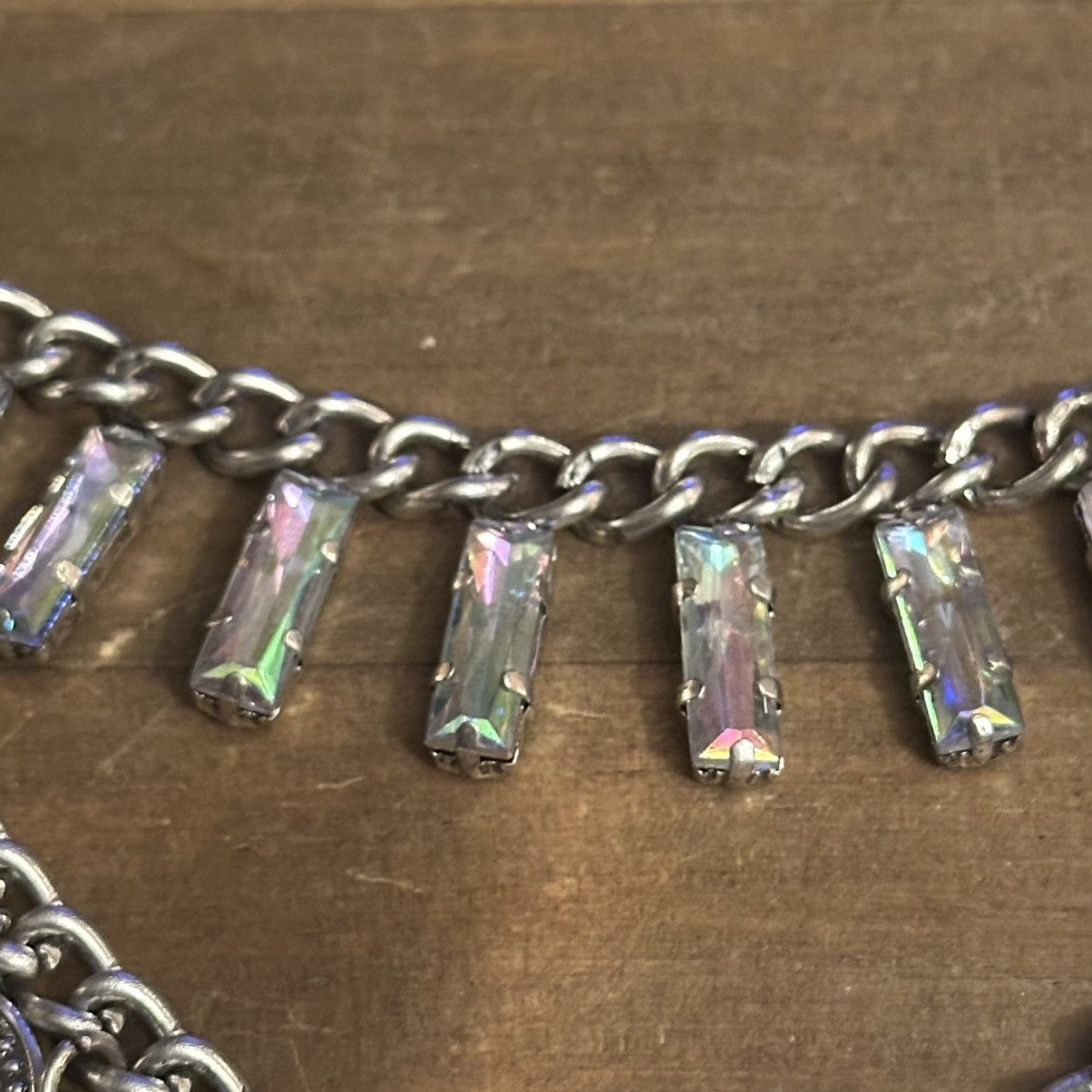 Other Silver tone draped coins and Aurora Borealis stones necklace Size ONE SIZE - 3 Thumbnail
