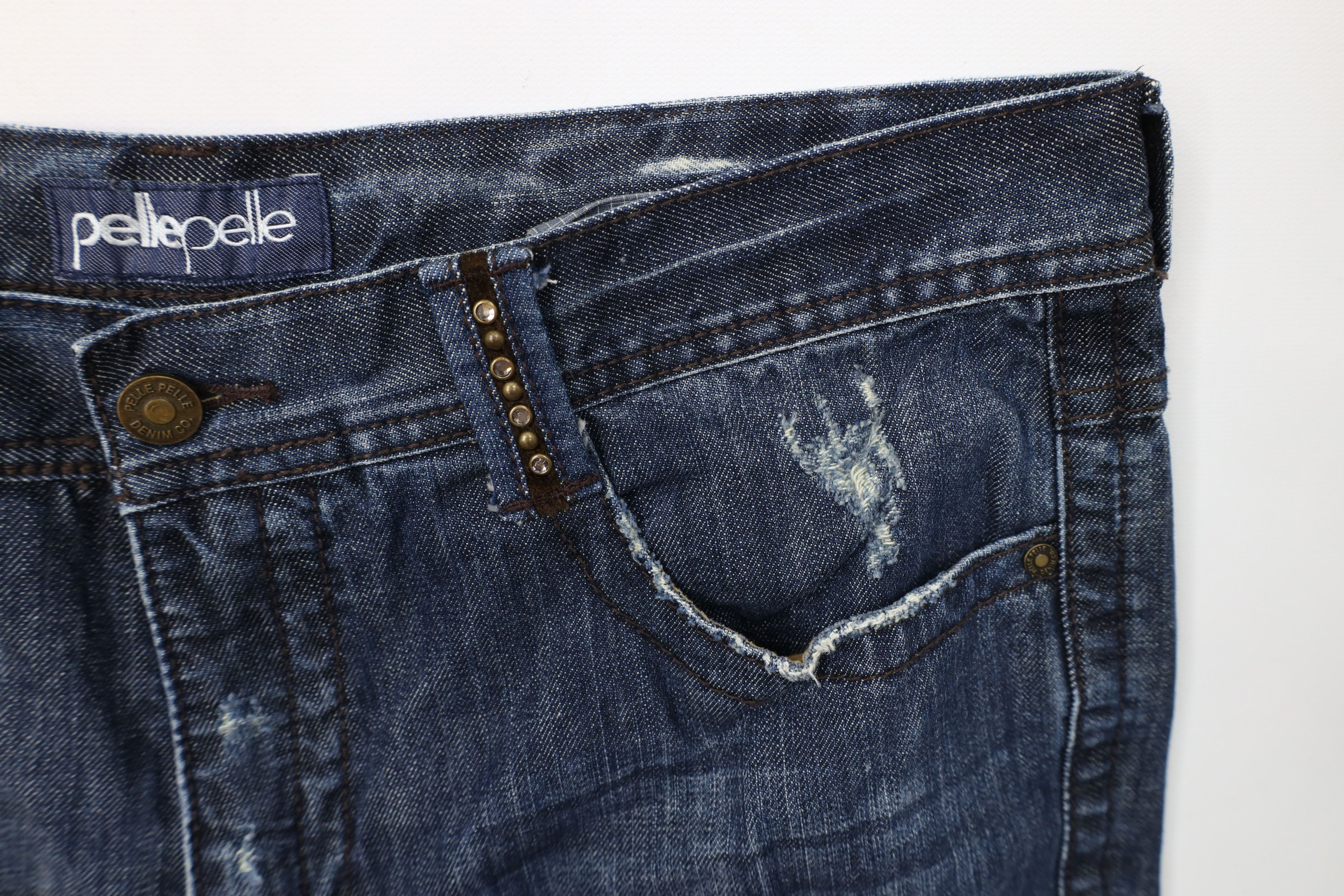 Pelle Pelle Vintage Pelle Pelle Limited Edition Trim Wide Leg Jeans Size US 36 / EU 52 - 6 Thumbnail