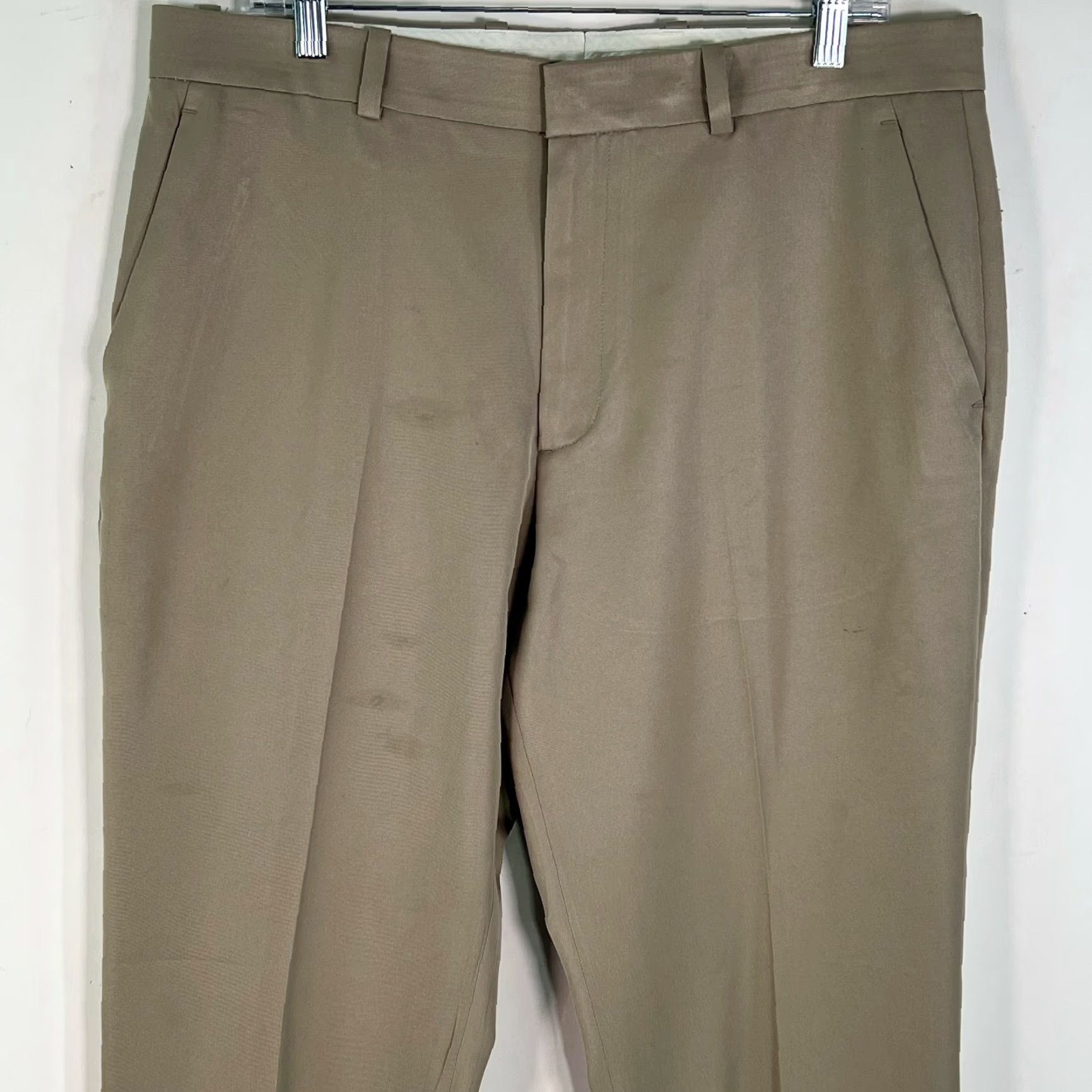 Perry Ellis Perry Ellis Portfolio Mens Flat Front Dress Pants Size 34 Modern Fit Beige 34X30 Size US 34 / EU 50 - 3 Thumbnail