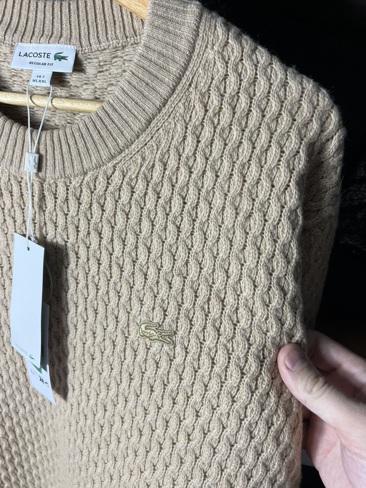 Lacoste 🔥 Lacoste Cable Knit Wool Sweater — FR 7 / XXL Size US XXL / EU 58 / 5 - 8 Thumbnail