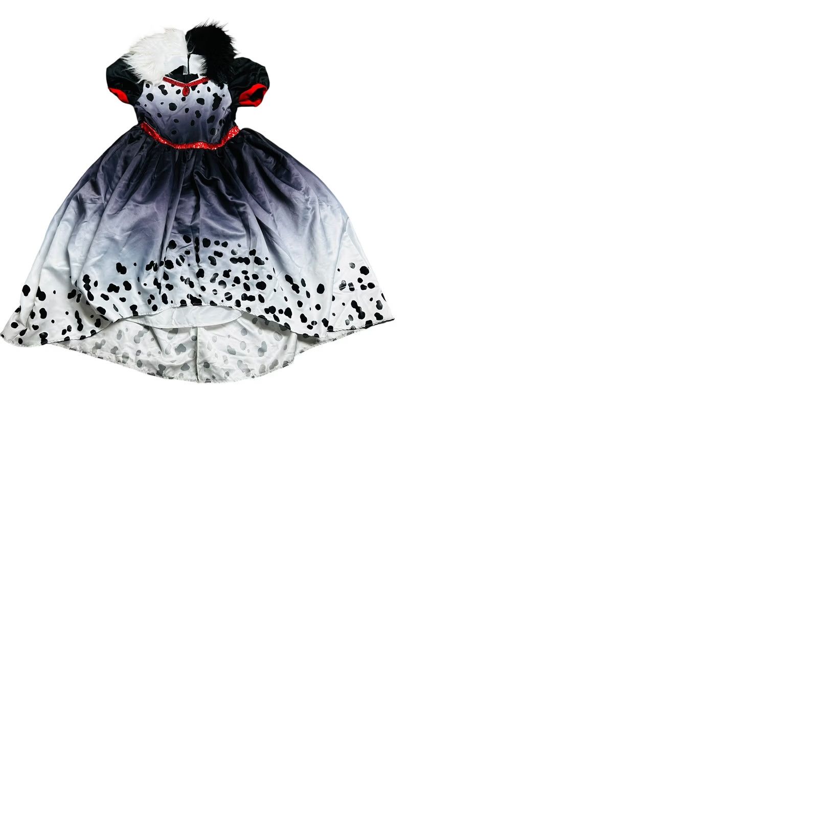 Disney VINTAGE Disney Cruella De Vil Girl's Faux Fur Dress Costume M Halloween Dress Black Girls Size ONE SIZE - 9 Thumbnail