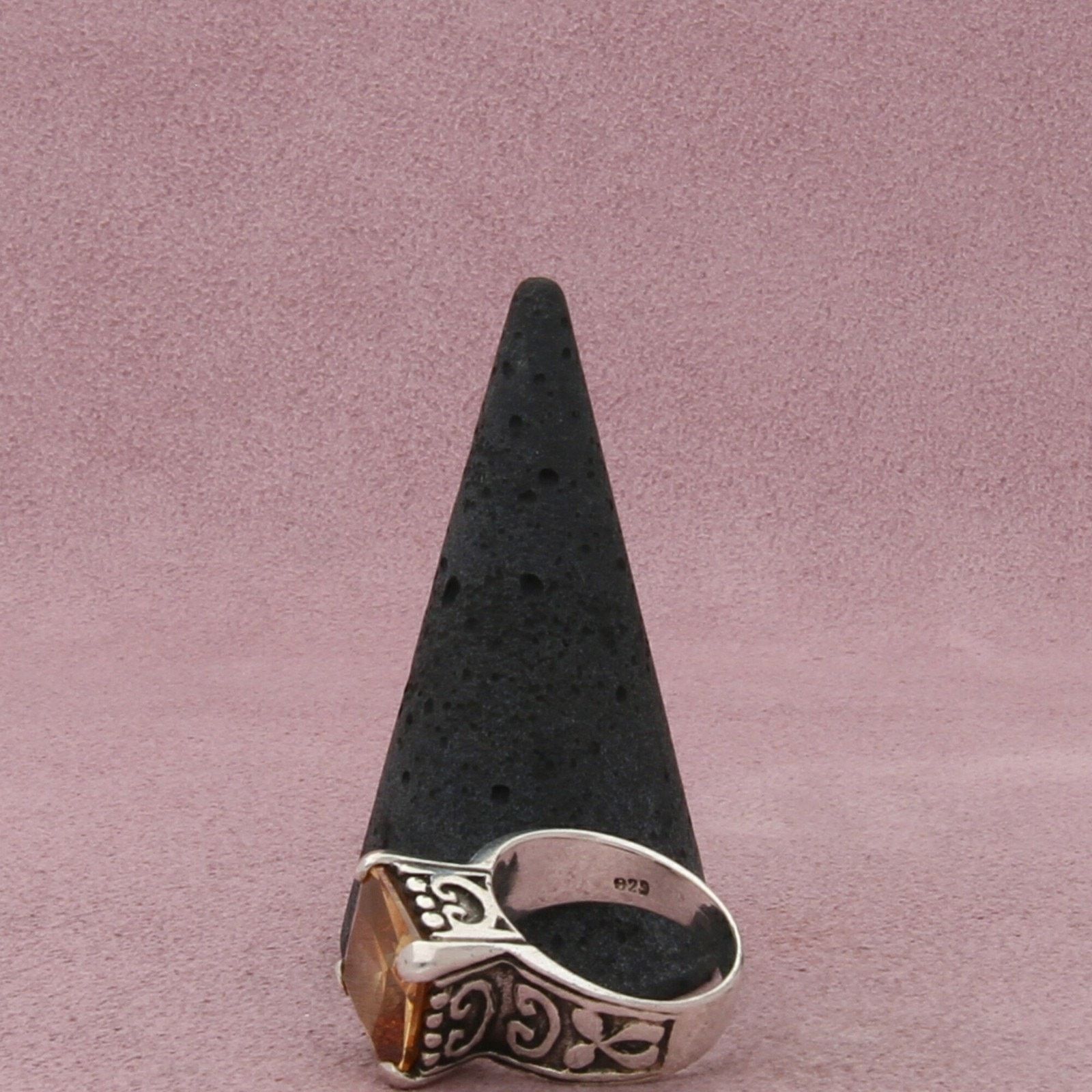 Sterling Silver sterling silver yellow cz scroll ring size 5.75 Size ONE SIZE - 5 Thumbnail