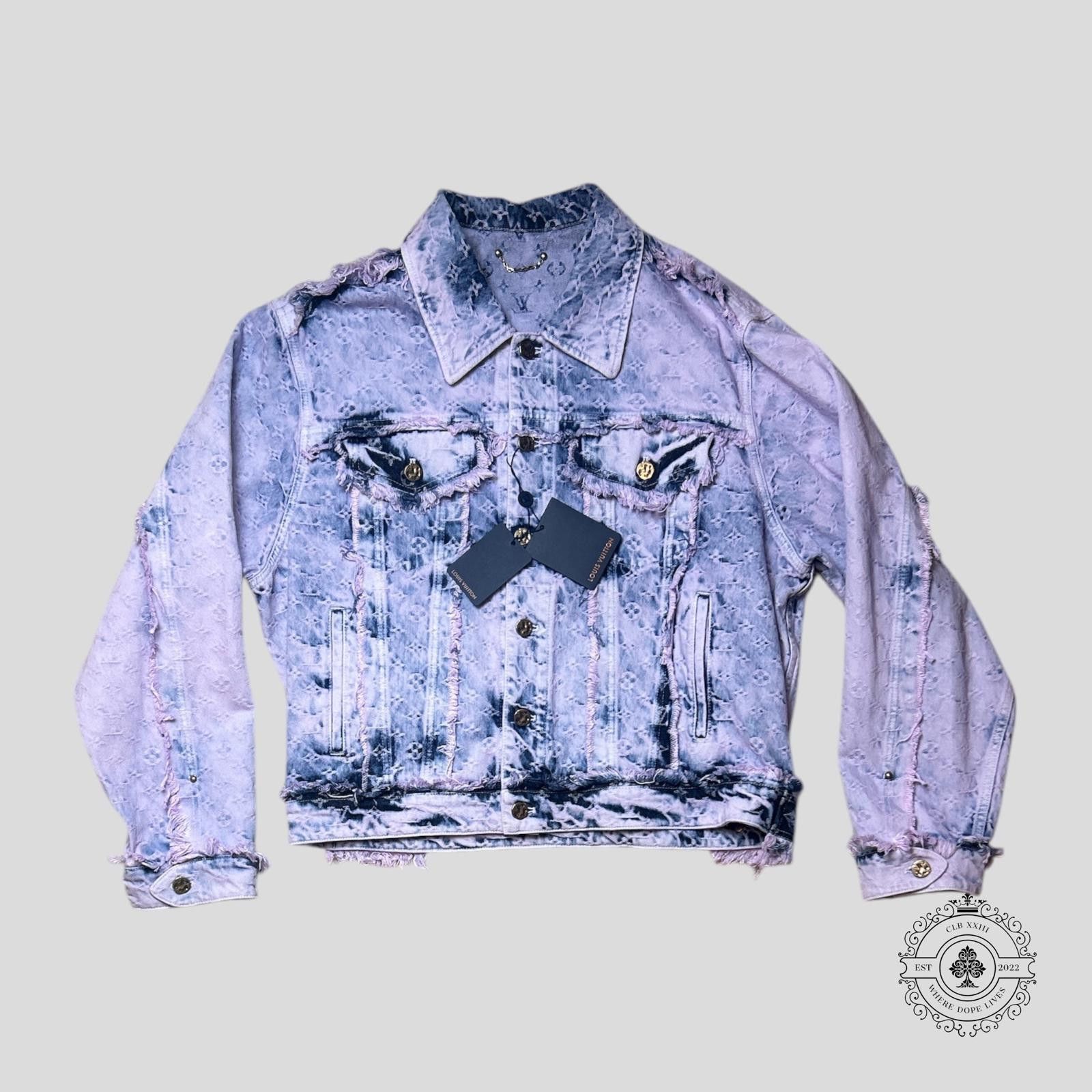Louis Vuitton Louis Vuitton Fringed Monogram Boyhood Denim Jacket - Purple Size US L / EU 52-54 / 3 - 1 Thumbnail