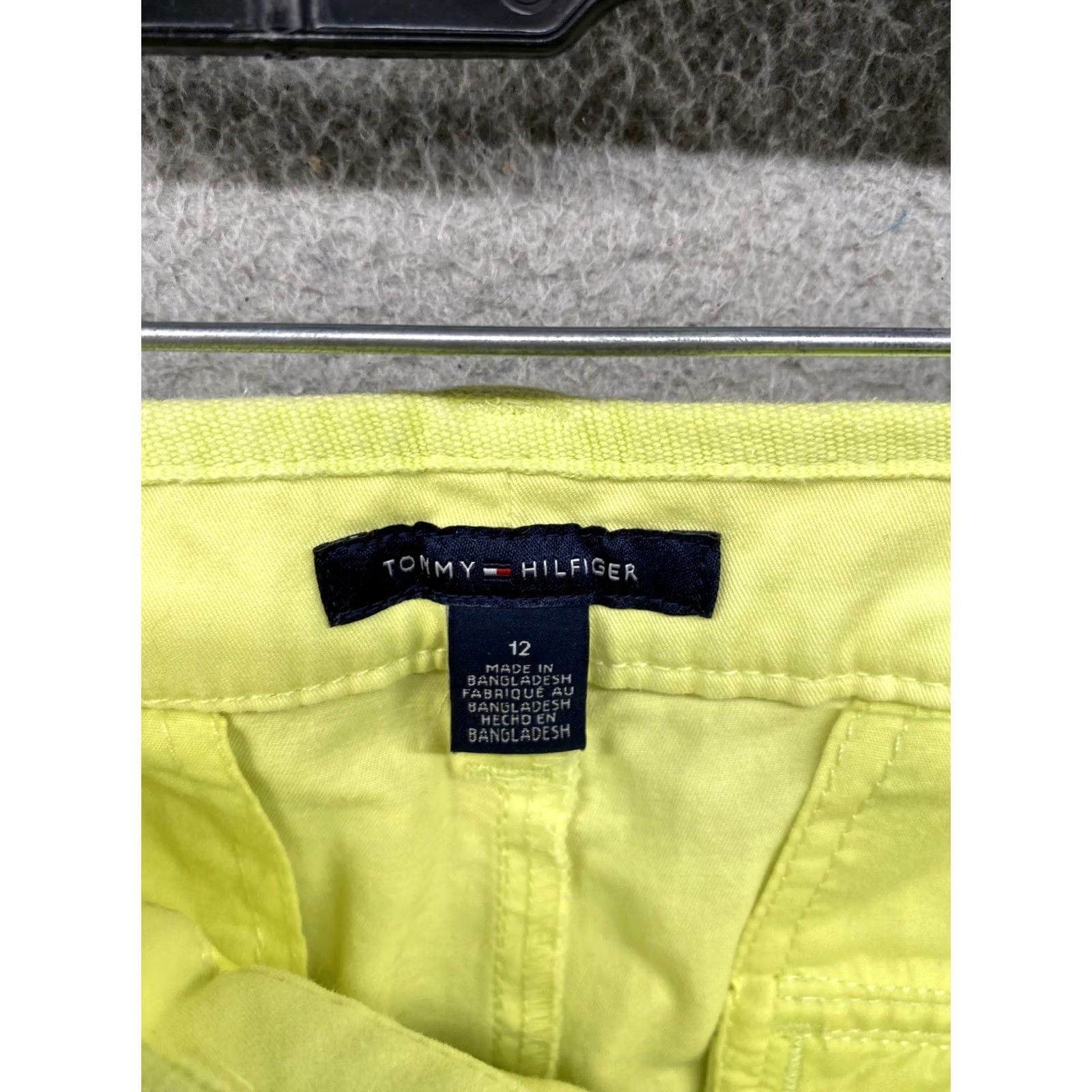 Tommy Hilfiger Tommy Hilfiger Womens Pants Neon Lime Green Roll Up Tab 12 Denim Cotton 90s City Hip Hop Logo Casual Workwear Pants Womens Size 34" / US 12 / IT 48 - 4 Thumbnail