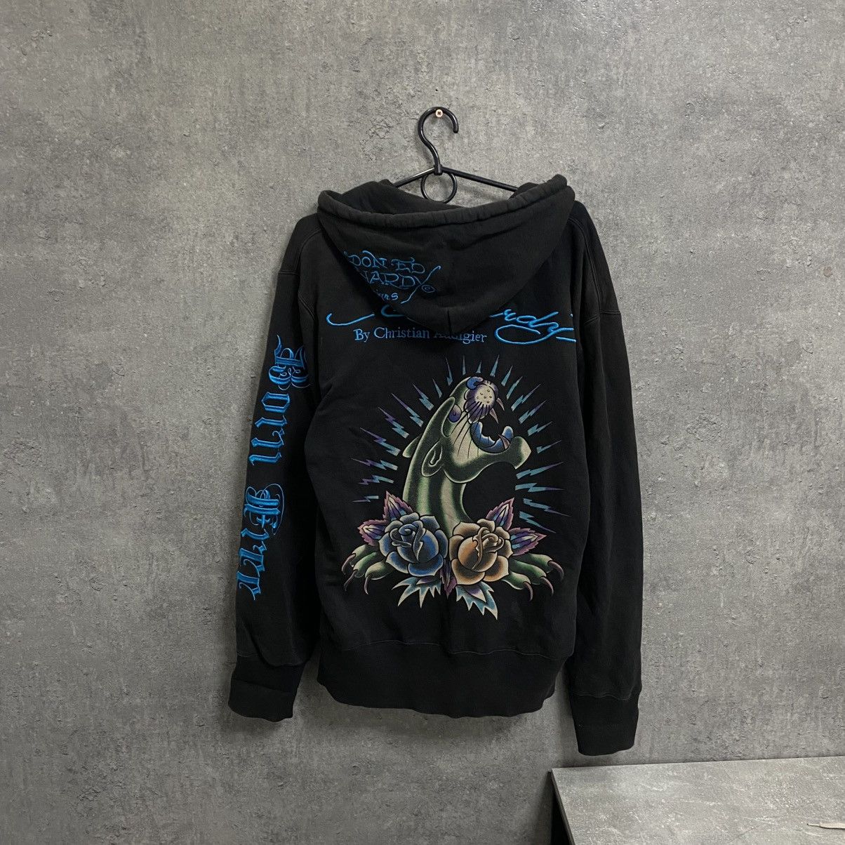 Ed Hardy Vintage Ed Hardy Zip Hoodie All Print By Christian Audigier Size US L / EU 52-54 / 3 - 8 Thumbnail