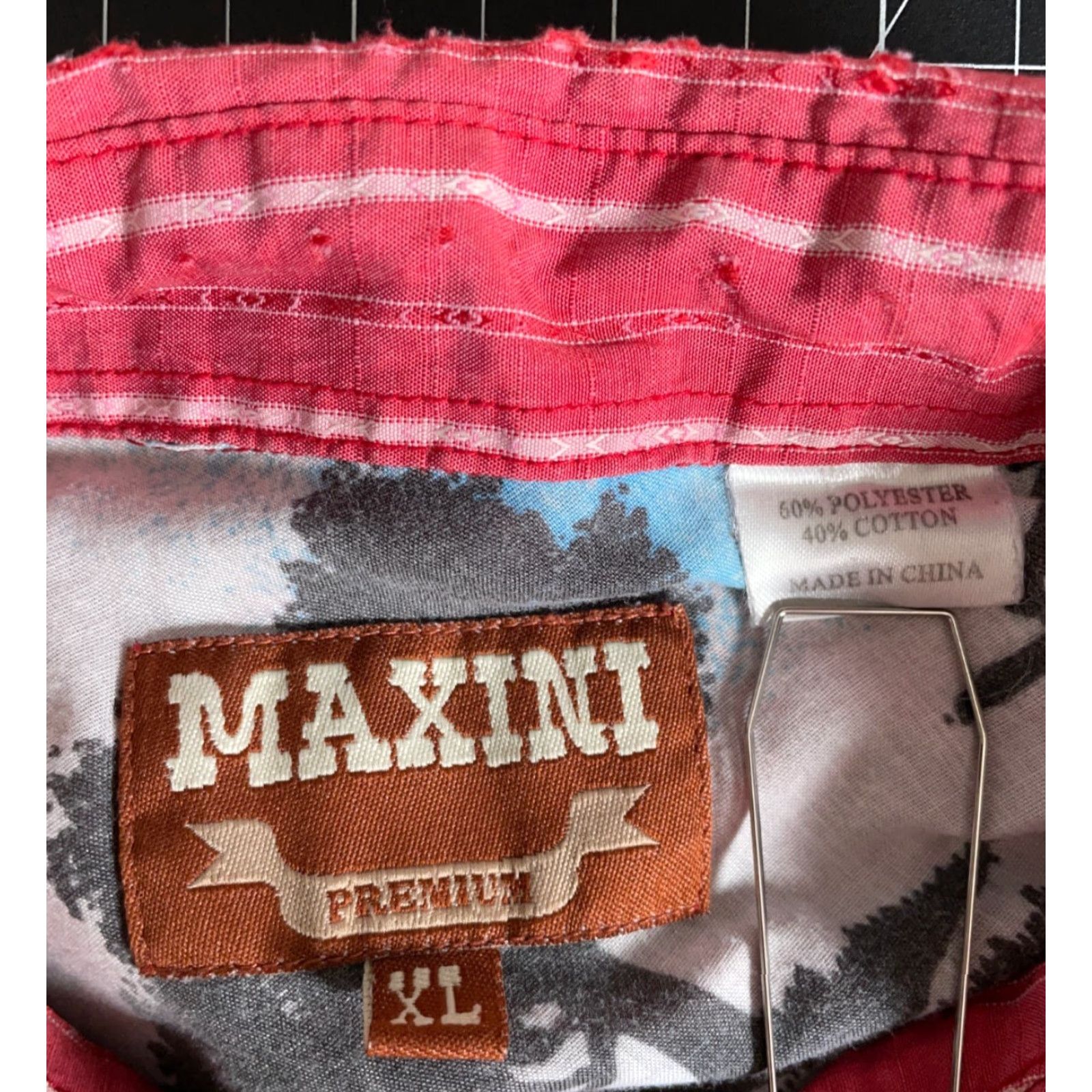 Vintage Maxini Western Shirt Men XL Red Stripe Snap Buttons Rockabilly Cowboy Size US XL / EU 56 / 4 - 3 Thumbnail