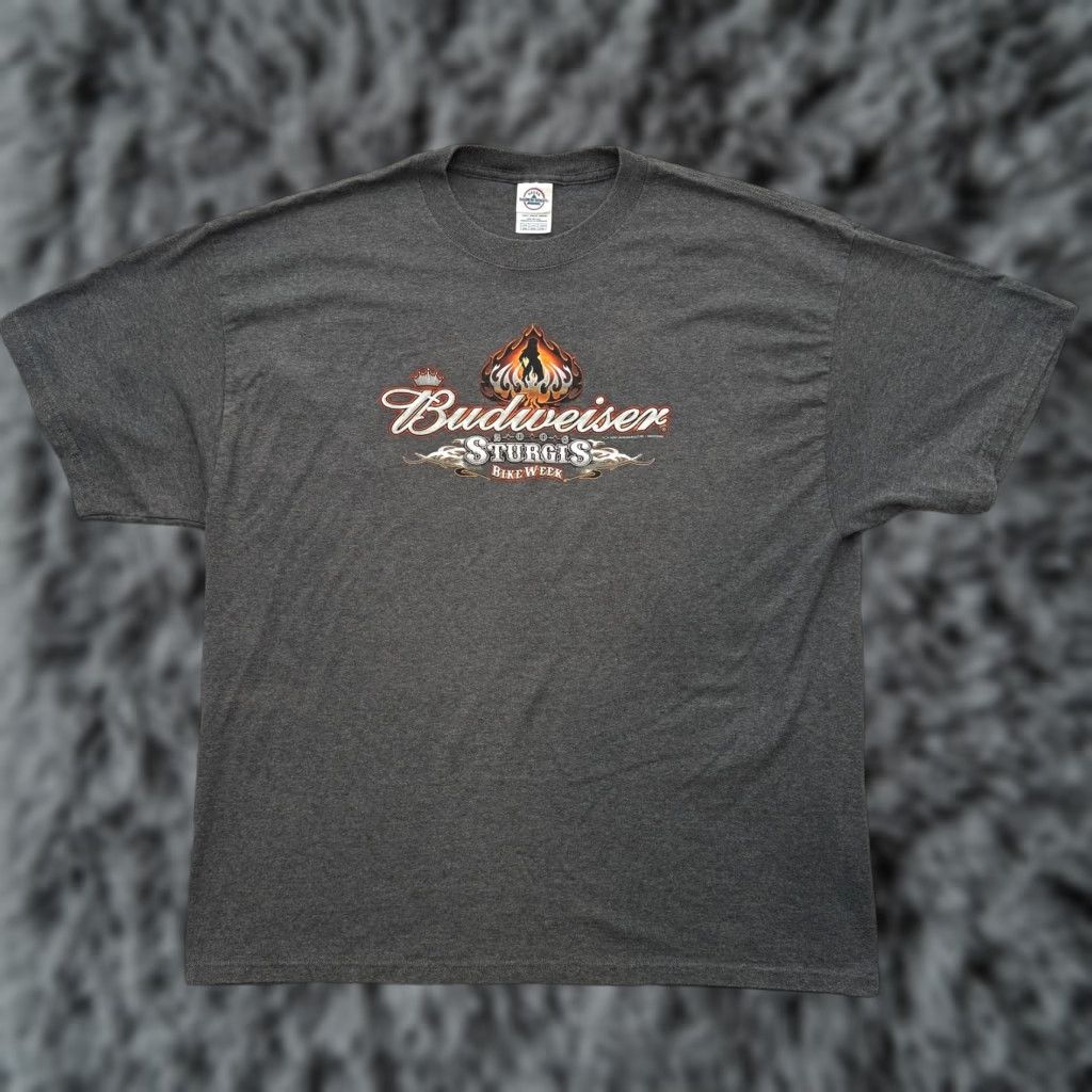 Delta Budweiser Sturgis Bike Week Shirt Mens 2XL Gray Delta Magnum Weight Biker Tee Size US XXL / EU 58 / 5 - 1 Thumbnail