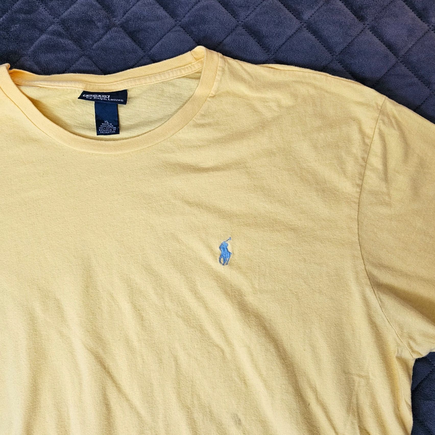 Ralph Lauren VINTAGE Polo Ralph Lauren T Shirt Yellow XL Blue Pony Logo Casual Men Regular Crew Neck Short Sleeve Size US XL / EU 56 / 4 - 3 Thumbnail