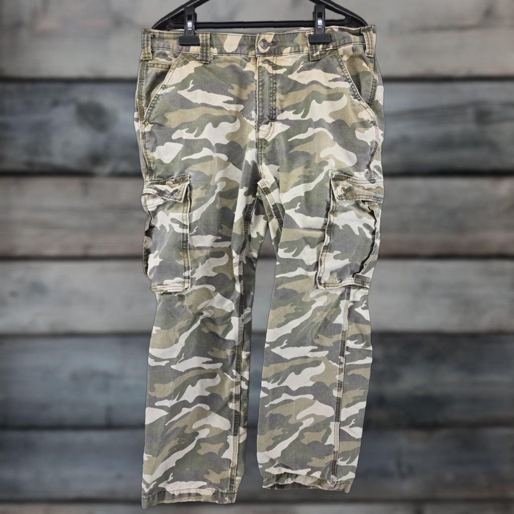 Carhartt VINTAGE Carhartt Camouflage Pants Mens 36x30 Relaxed Fit Cargo Pocket Cotton Canvas 9" Leg Opening 29" Inseam Mens Size US 35 - 1 Thumbnail