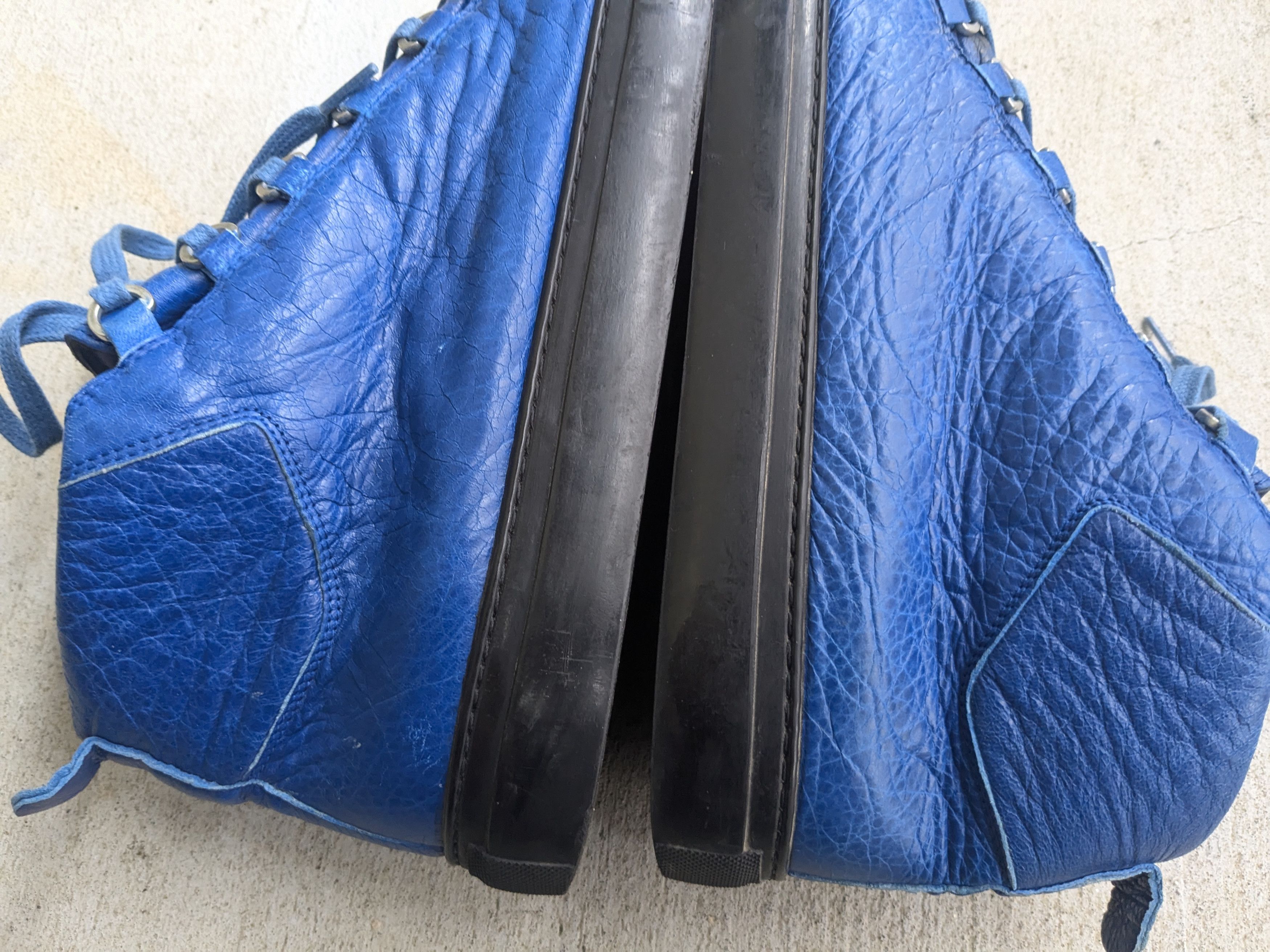 Balenciaga Balenciaga Arena Black Blue 12 Leather High Tops Size US 12 / EU 45 - 7 Thumbnail