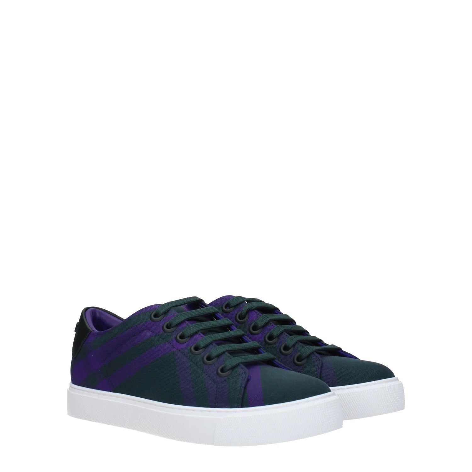 Burberry ob1o1e1024 Fabric Low-Top Sneakers in Green/Violet Size US 6.5 / IT 36.5 - 2 Thumbnail