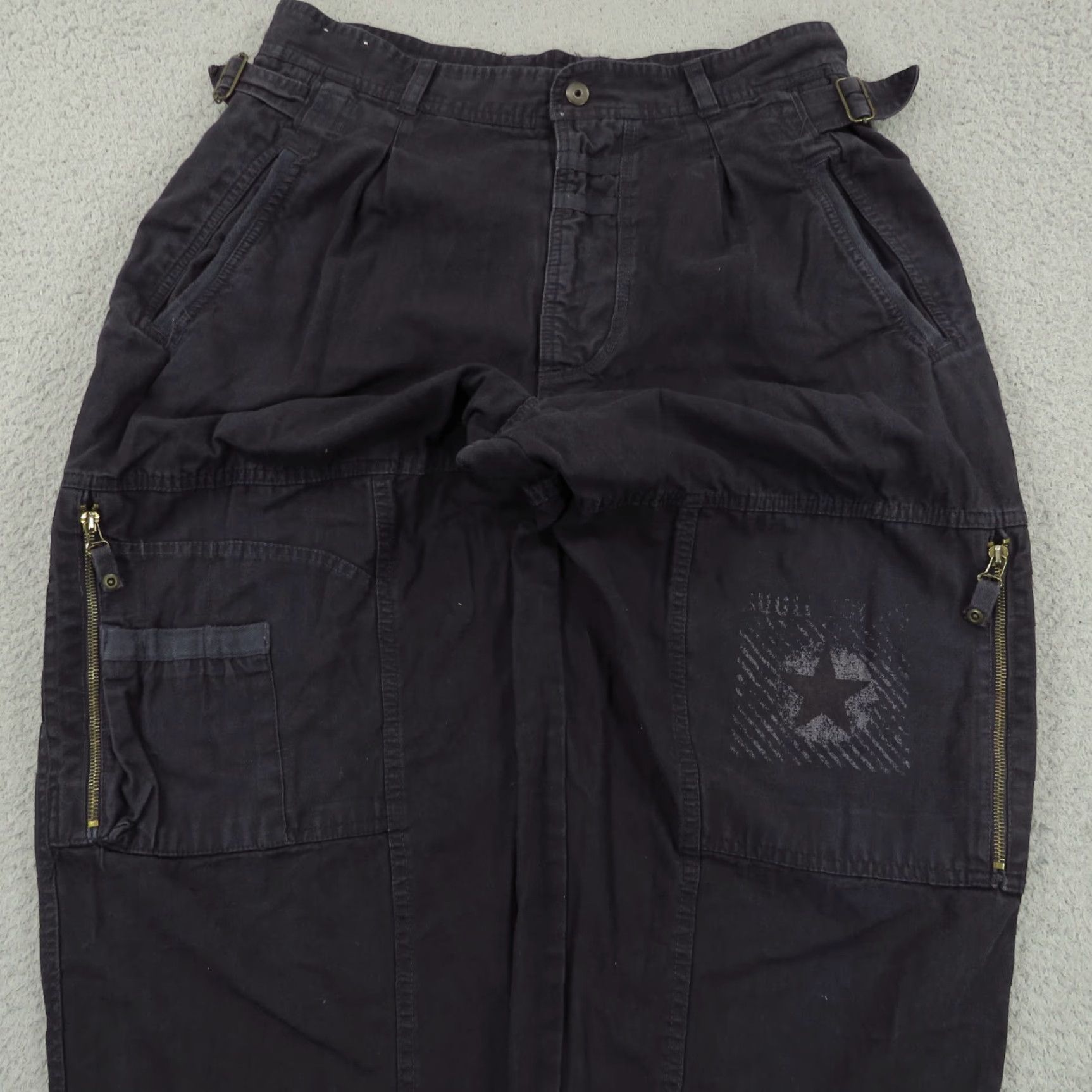 Bugle Boy VINTAGE Bugle Boy Baggy Pants Mens 32 Cargo 5-Pocket Side Adjuster 90s Army Hip Hop Surplus Blue Mens Size US 32 / EU 48 - 5 Thumbnail