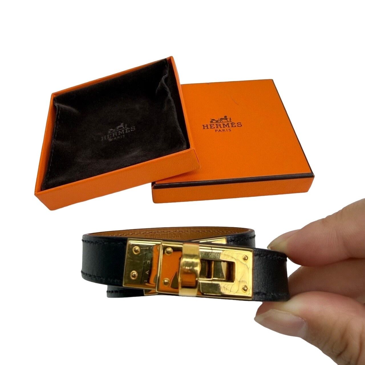 Hermes Hermes Kelly Double Tour Bracelet Black Size ONE SIZE - 1 Thumbnail