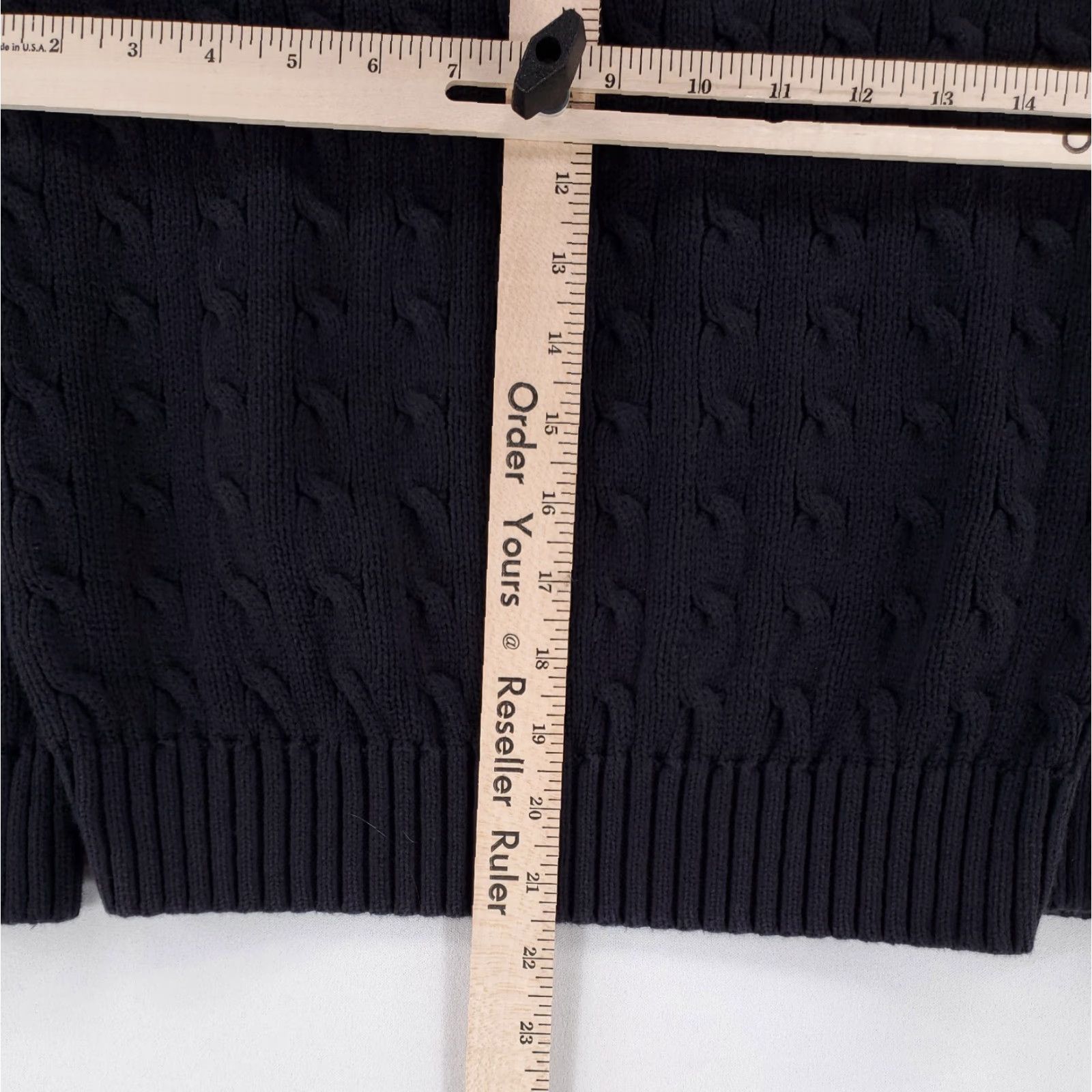 Ralph Lauren VINTAGE Ralph Lauren Sport 90s Cable Knit V Neck Sweater Black Womens L Shirt Pullover V-Neck Ladies Medium? Size L / US 10 / IT 46 - 8 Thumbnail