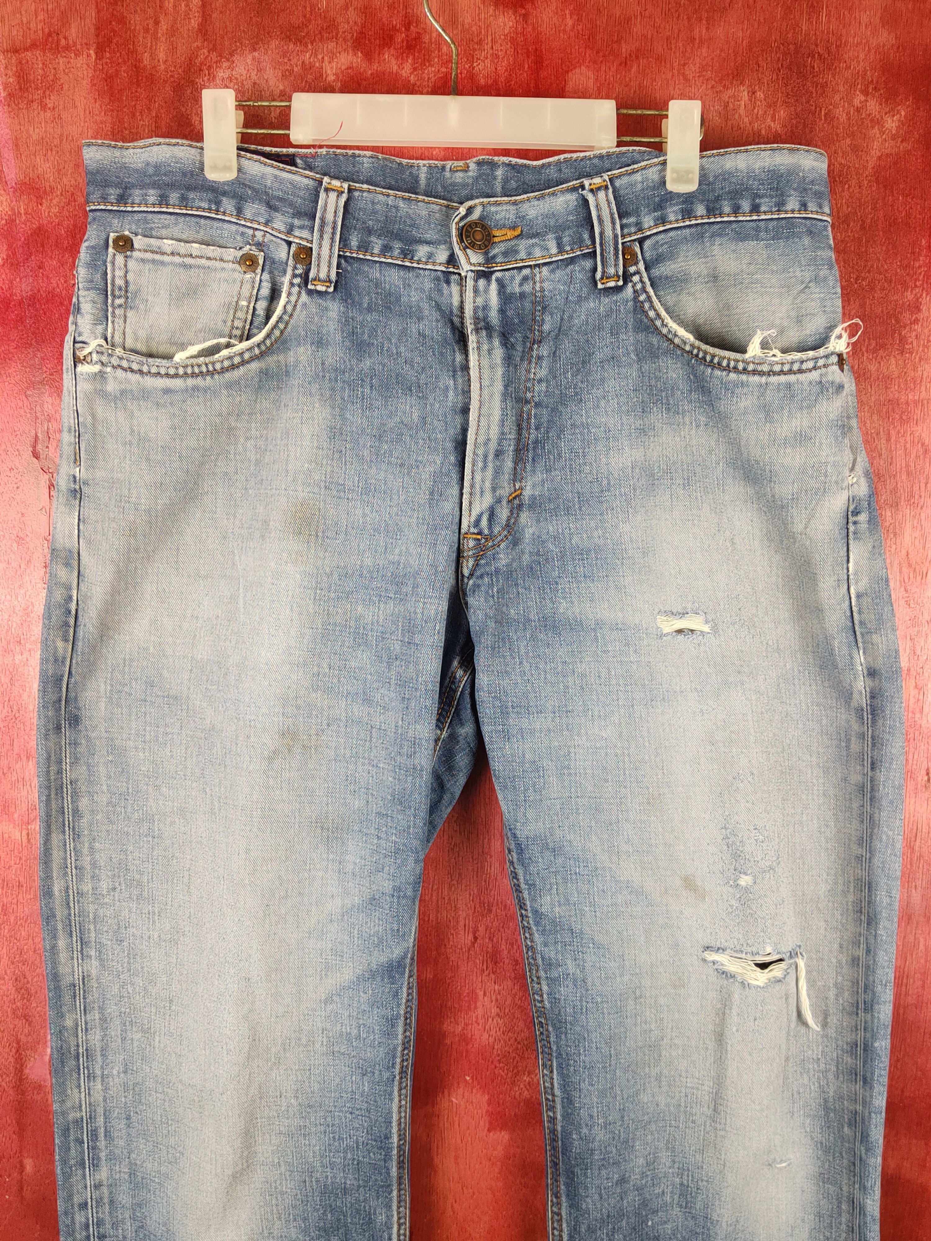 Edwin Edwin Blue Faded Distressed Ripped Jeans #S1662 Size US 36 / EU 52 - 2 Thumbnail