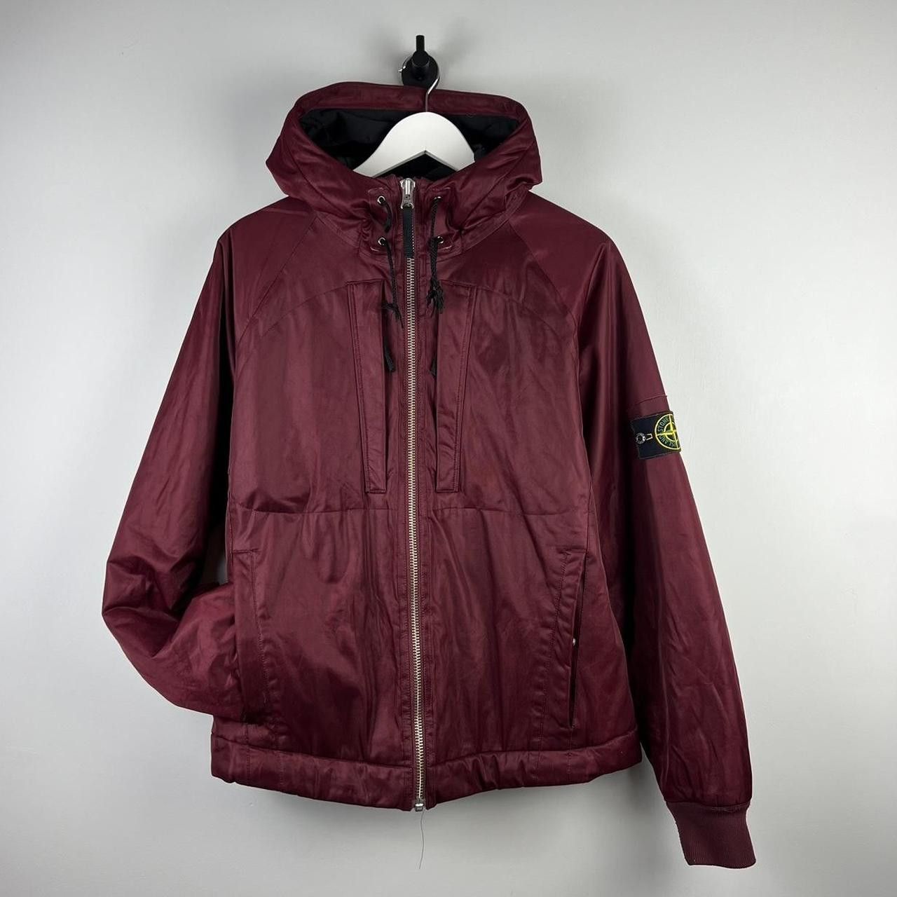 image of Stone Island Mesh Jacket Jacket in Burgundy, Men's (Size Large)