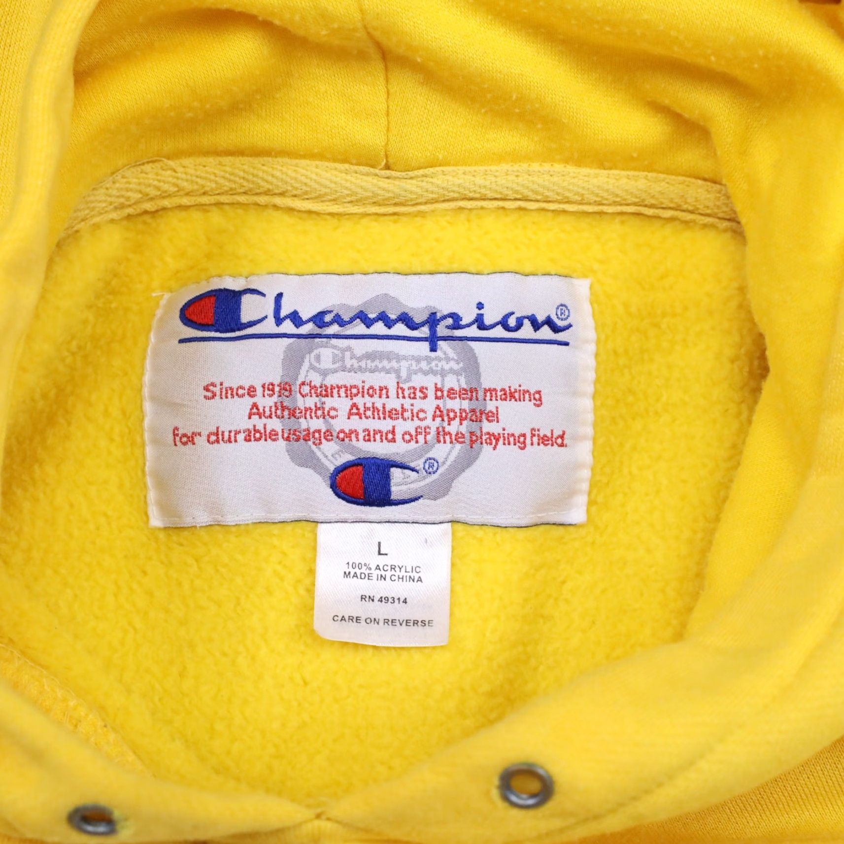 Champion VINTAGE Champion US Navy Hoodie Sweatshirt L Large Yellow Fleece USN Eagle Y2K Pullover Size US L / EU 52-54 / 3 - 4 Thumbnail