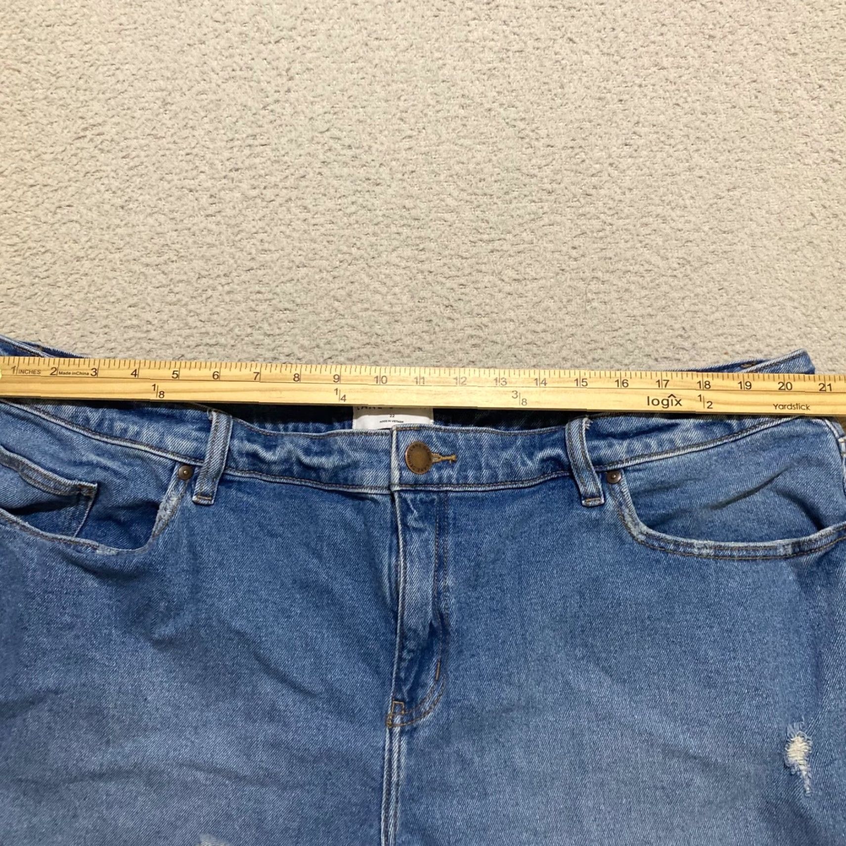 Vintage VINTAGE Lane Bryant Womens 22 Plus Jean Shorts Blue Denim Medium Wash Distressed Cuffed Sizes: 10 Size 32" / US 10 / IT 46 - 5 Thumbnail