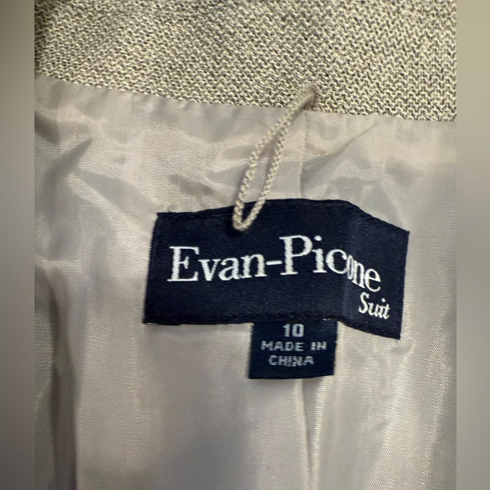 Evan Picone Evan Piccone beige blazer fabric button front lined SZ 10 Size L / US 10 / IT 46 - 4 Thumbnail