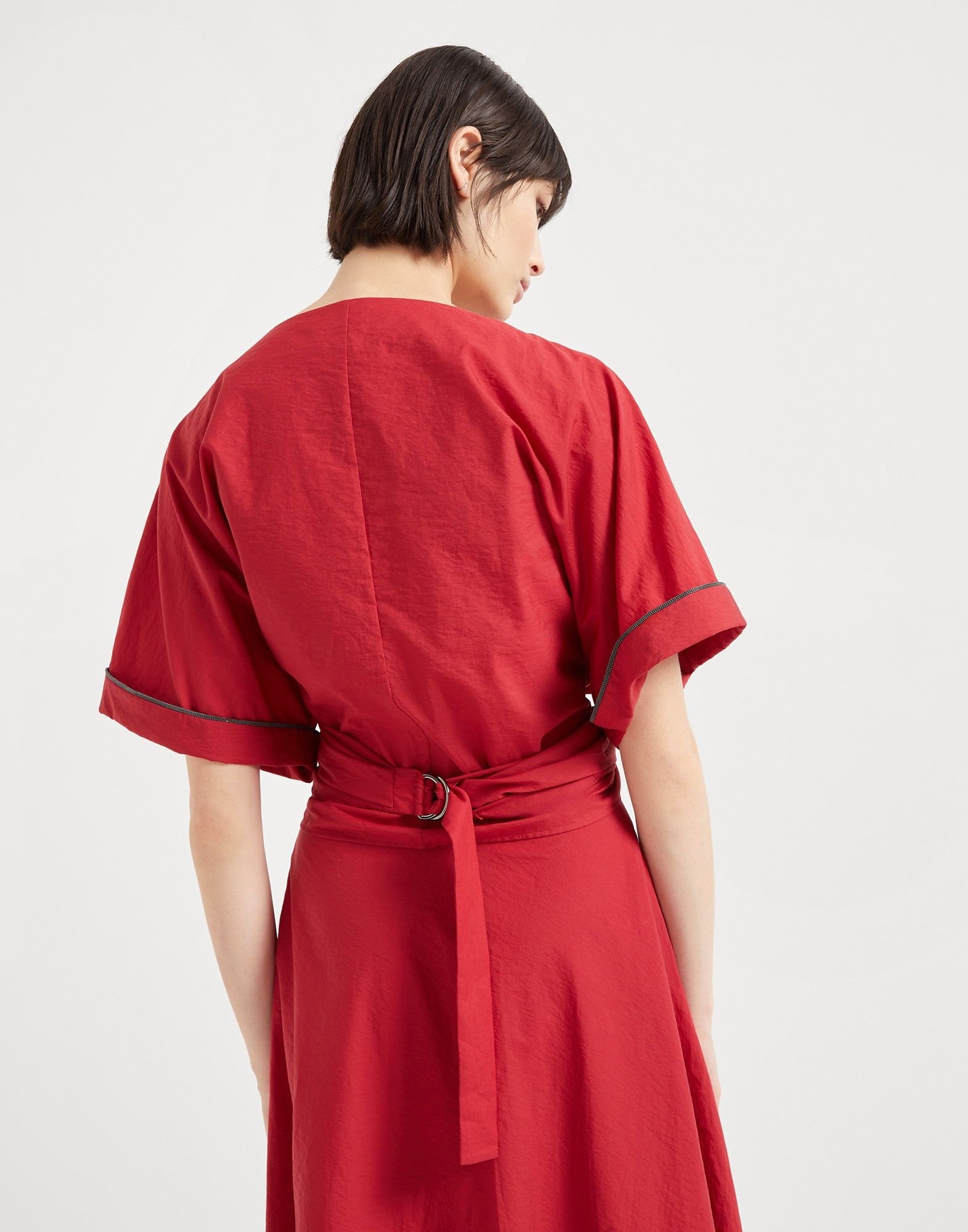 Brunello Cucinelli o1la1rc1a0326 Kimono-Style Top in Red Size XL / US 12-14 / IT 48-50 - 2 Thumbnail